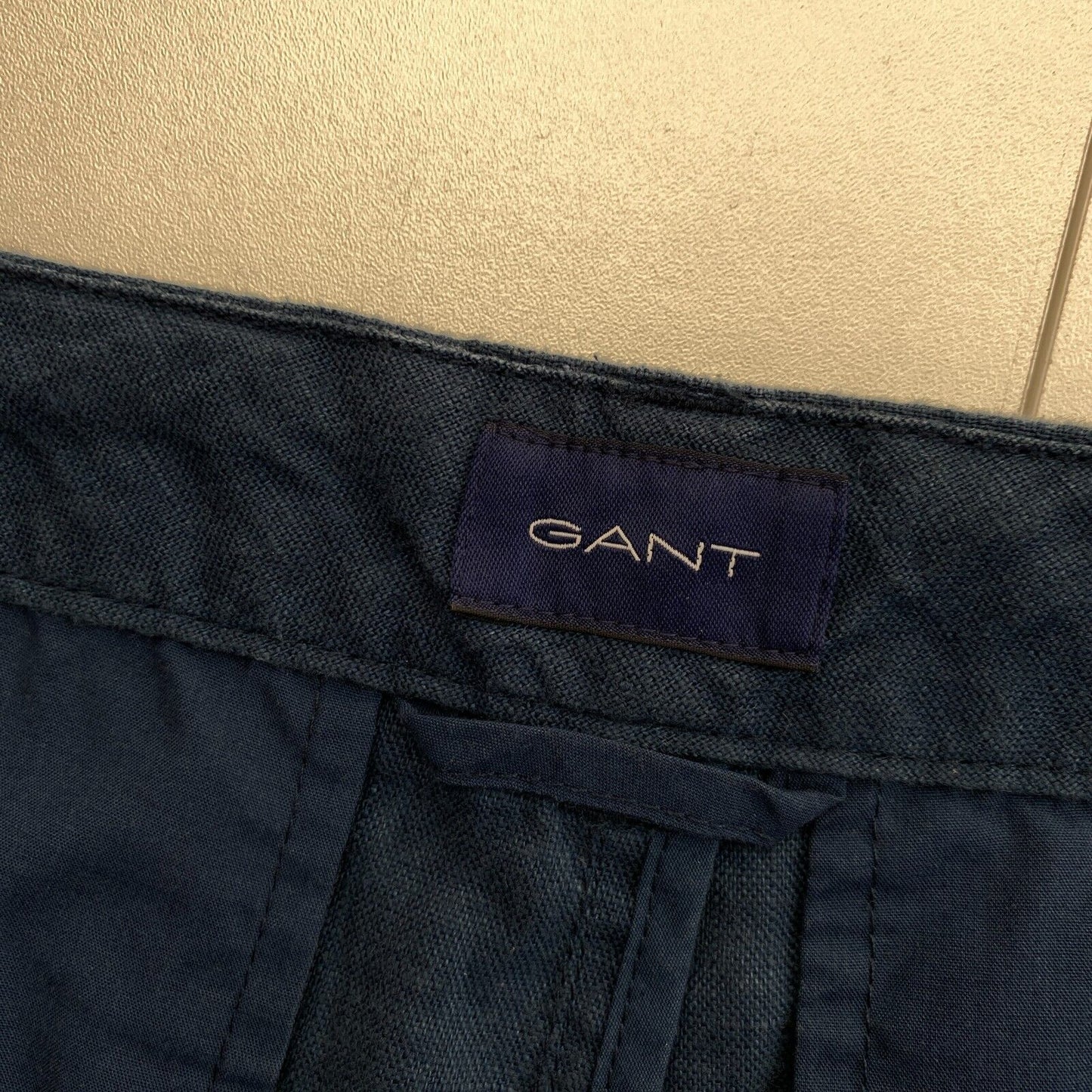 GANT Navy Blue Relaxed Fit Linen Chino Pants Size M