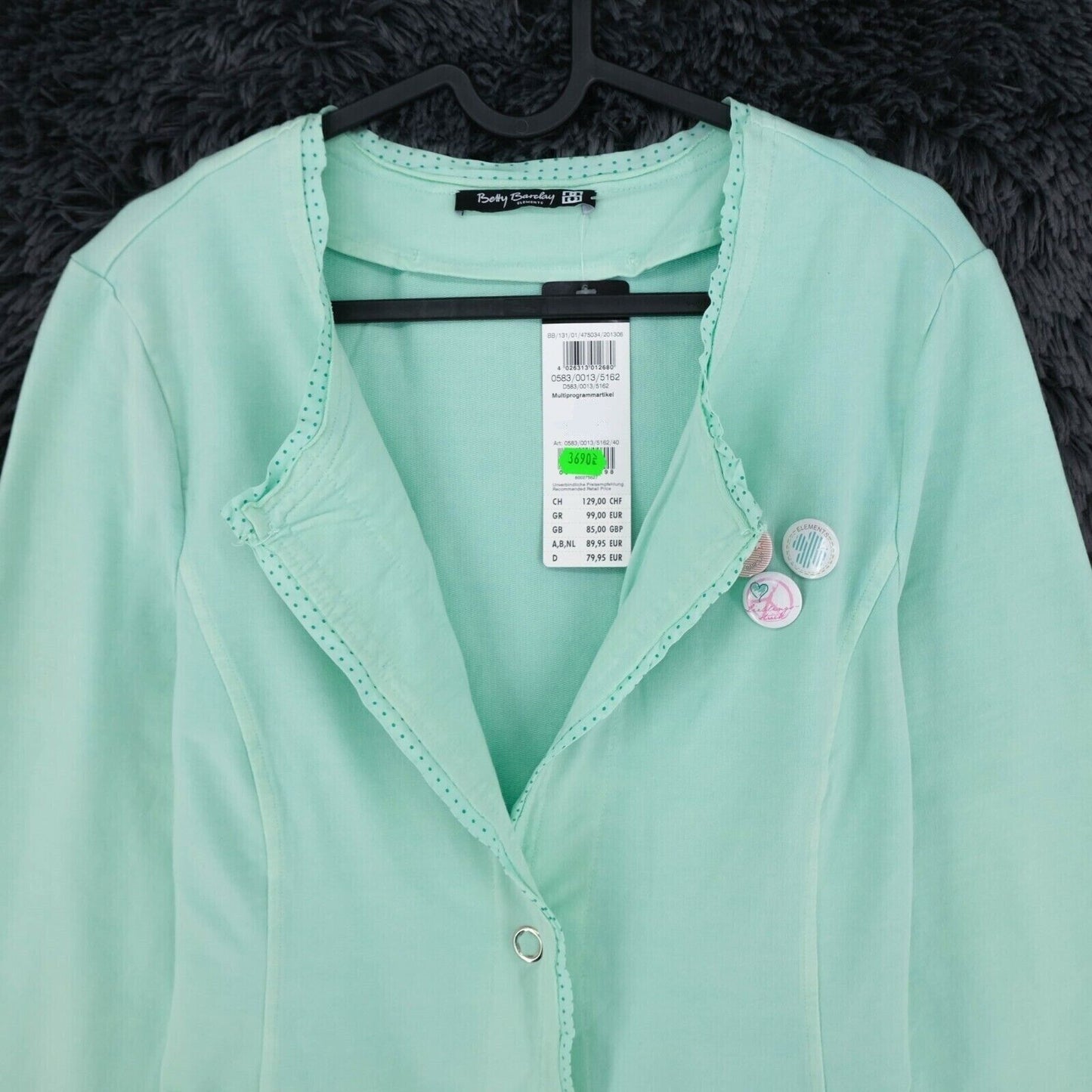 Betty Barclay Green V Neck Jacket Blazer Size EUR 42 UK 16 US 12