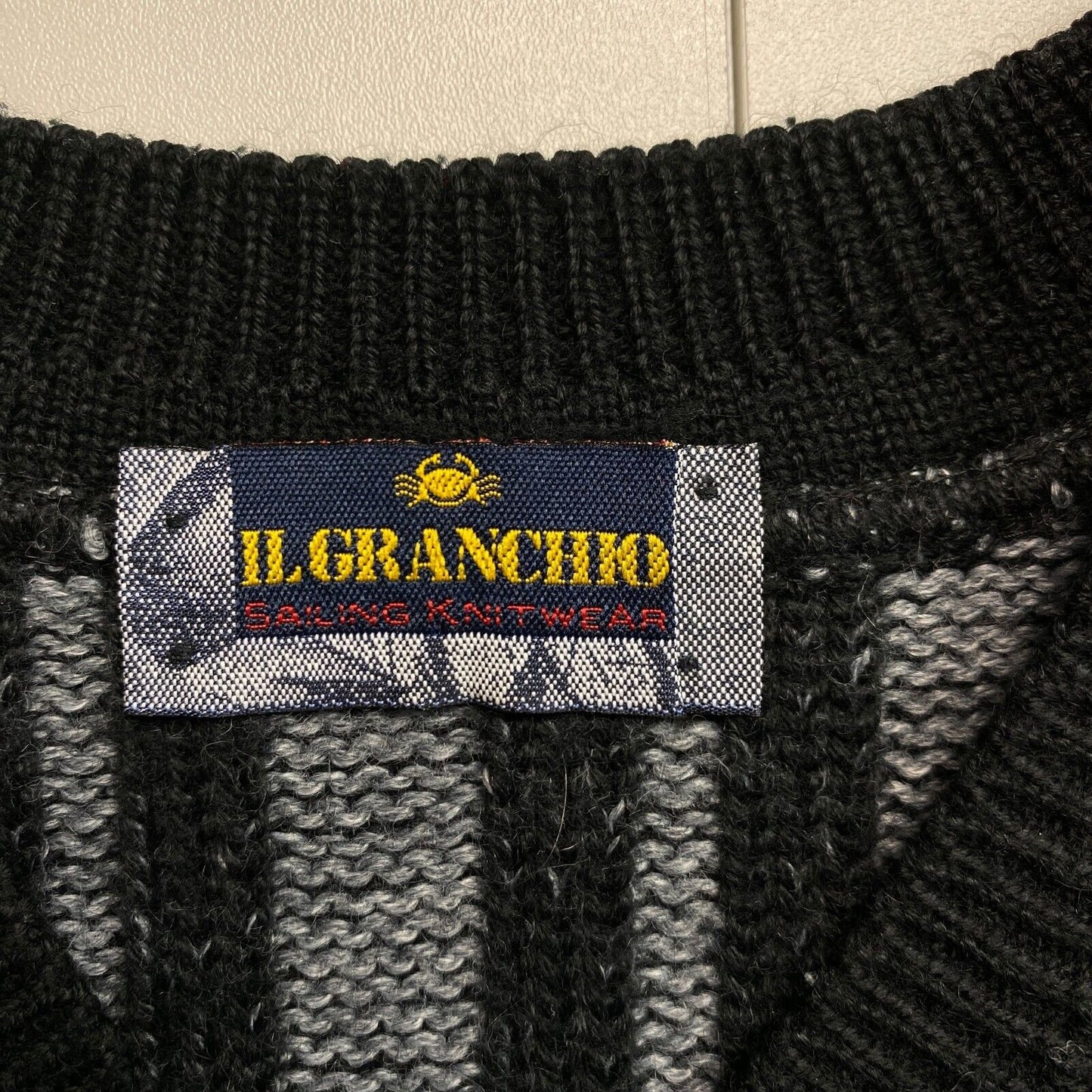 Cosby Vintage Retro 90s ILGRAMCHIO Black Sweater Pullover Size XL