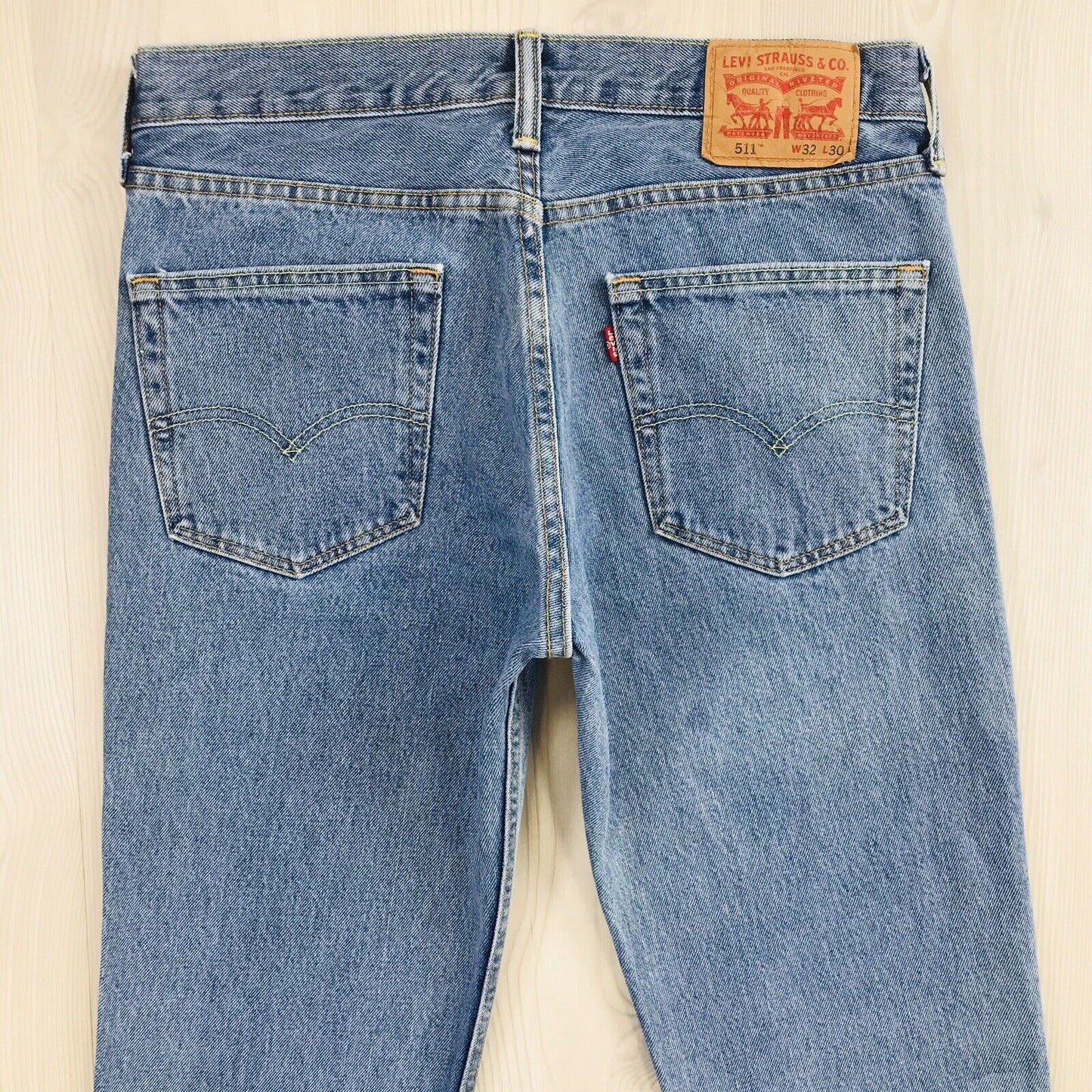 Levi's 511 Blue Slim Fit Ripped Jeans Size W32 L30