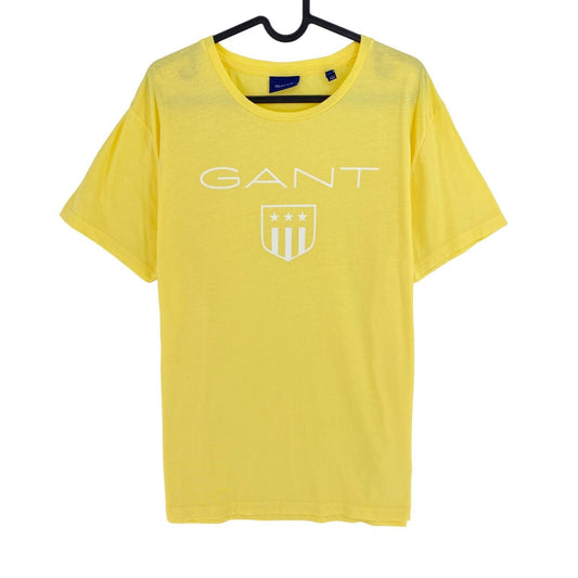 GANT T-Shirt mit Rundhalsausschnitt und gelbem Schild, Größe L