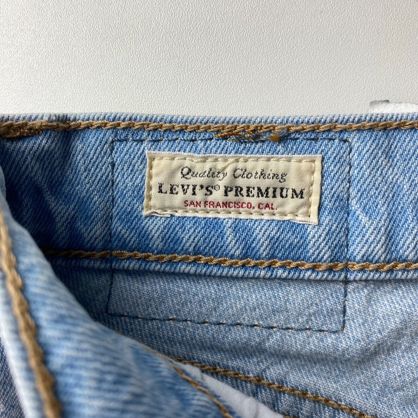 Levi's Premium femme bleu années 70 taille haute coupe droite coupe droite jean déchiré W30 L29