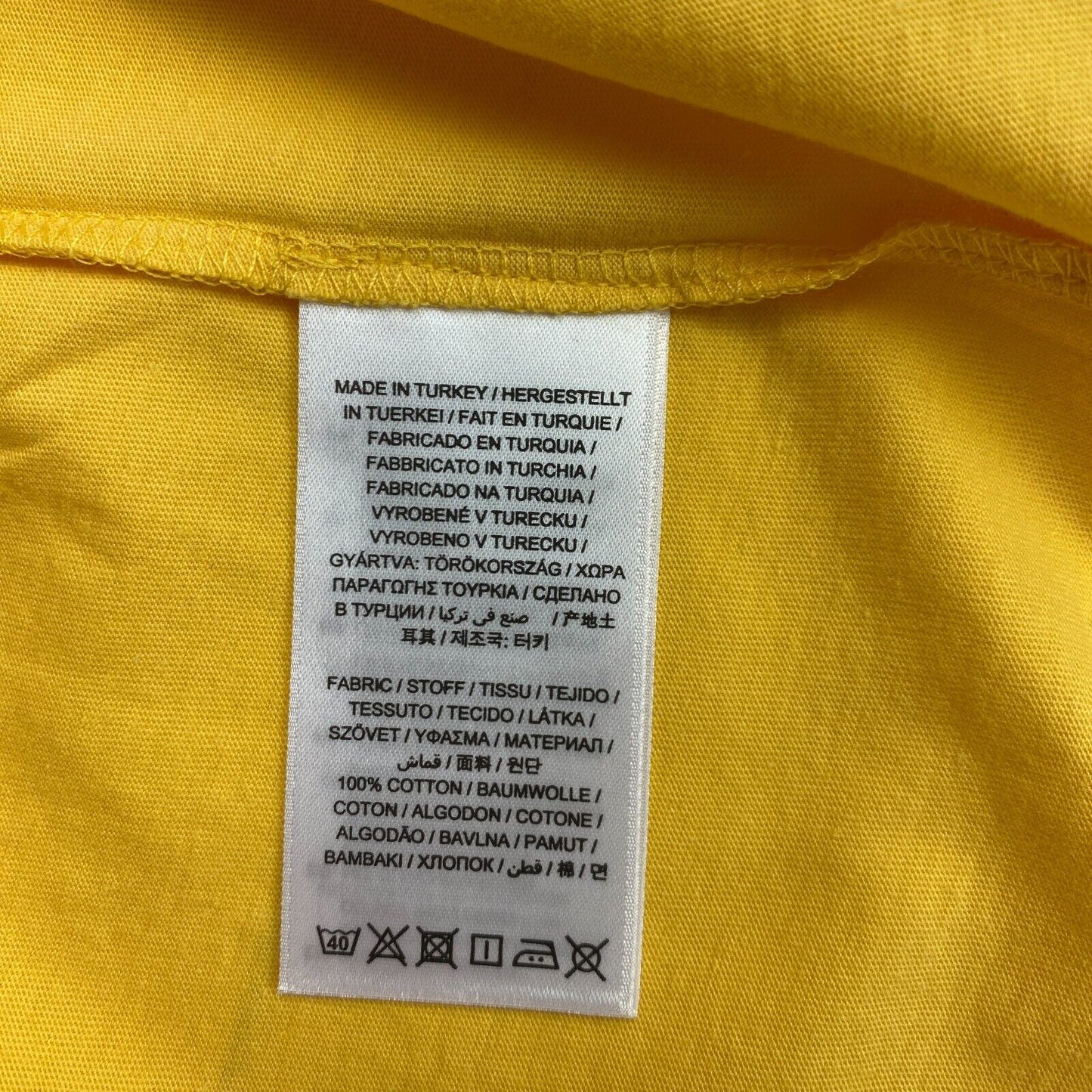 GANT Yellow Logo Crew Neck T-Shirt Size M