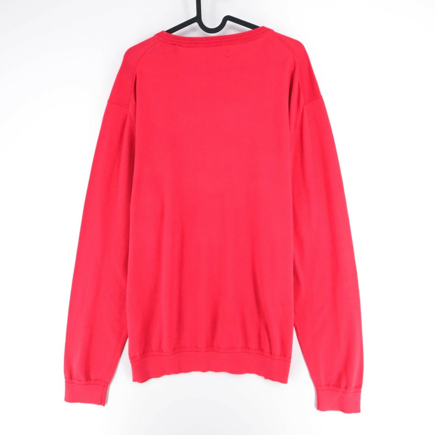 GAN Red Pima Lux Contrast Crew Neck Jumper Sweater Size M