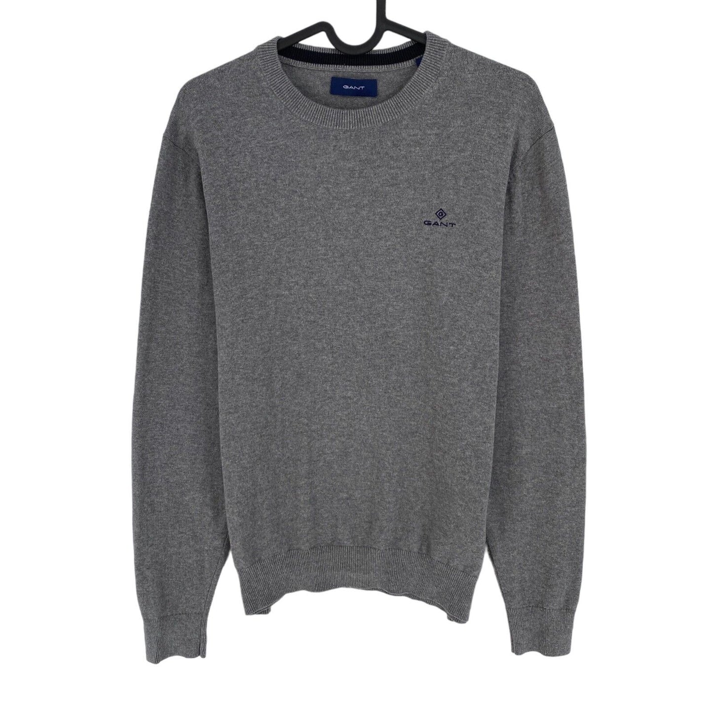 GANT Gris Classique Coton Ras Du Cou Pull Pull Taille S