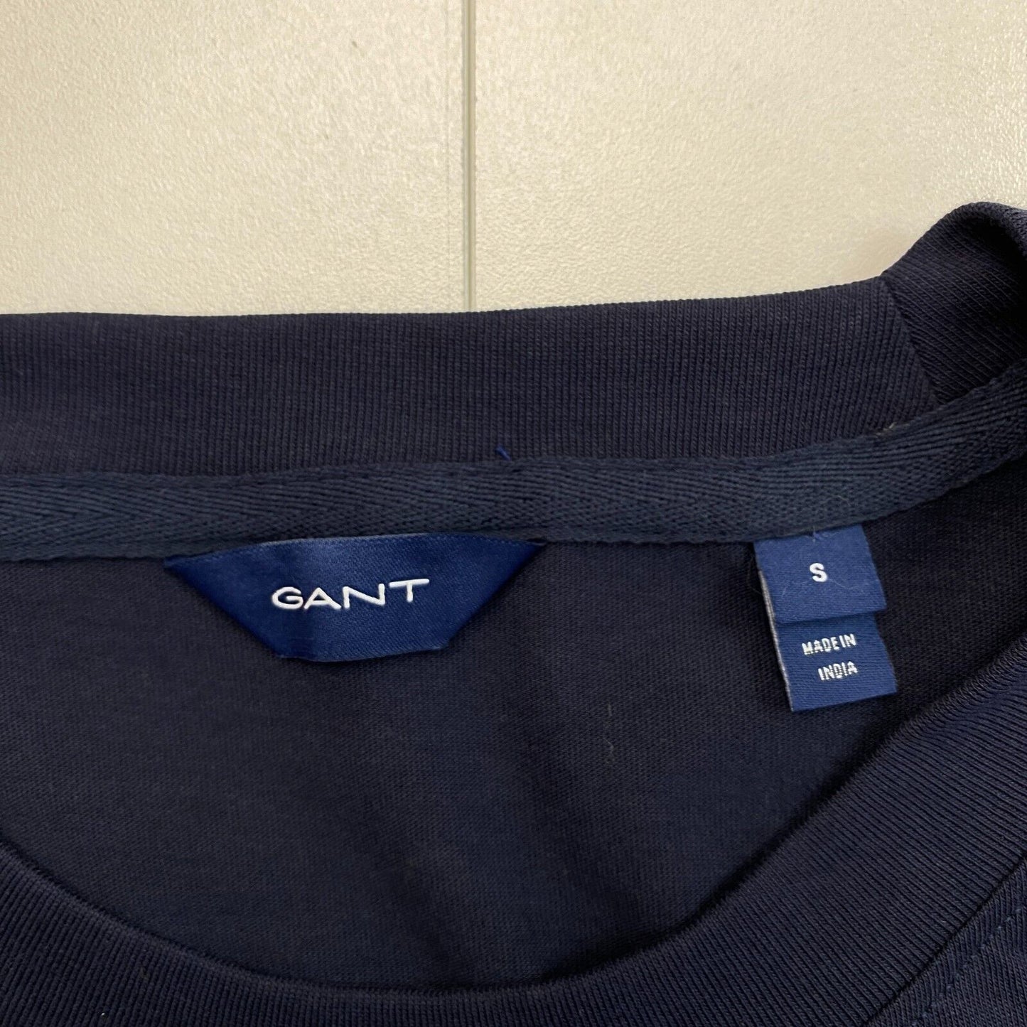 GANT Women Navy Blue Logo Crew Neck Short Sleeves T Shirt Size S