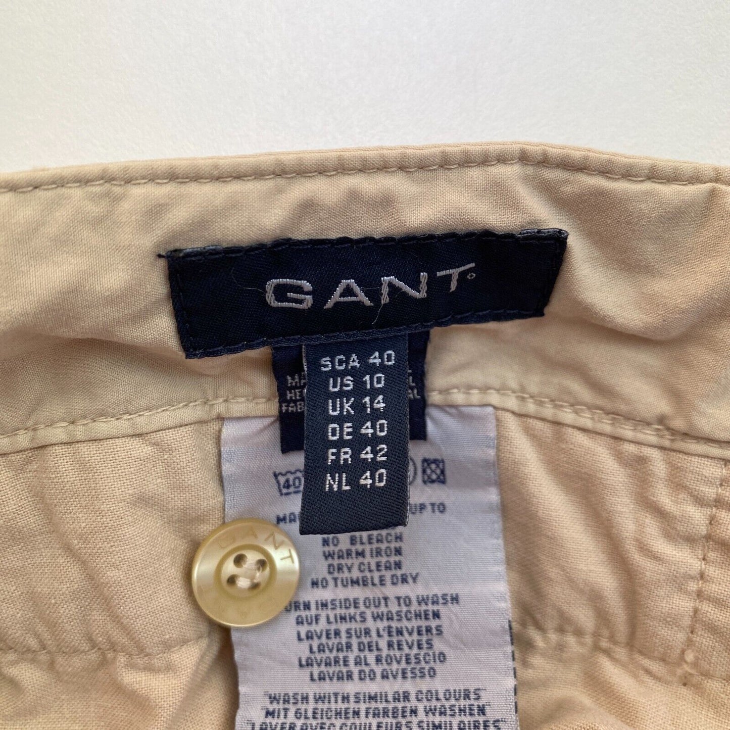 GANT Femmes Marron Clair Décontracté Pantalon Slouchy Pantalon Taille EU 40 UK 14 US 10