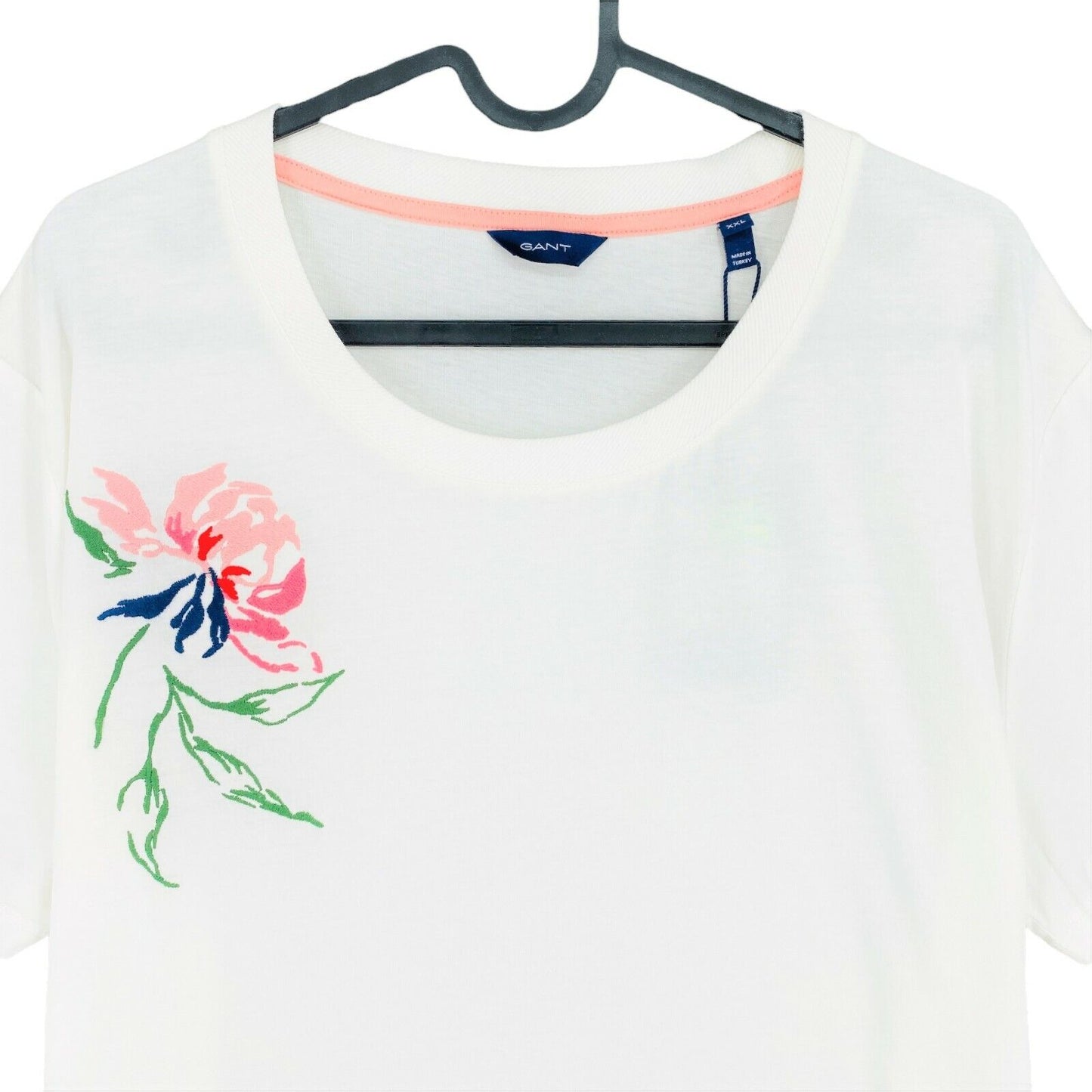 GANT T-shirt col rond pivoines blanches taille L 2XL