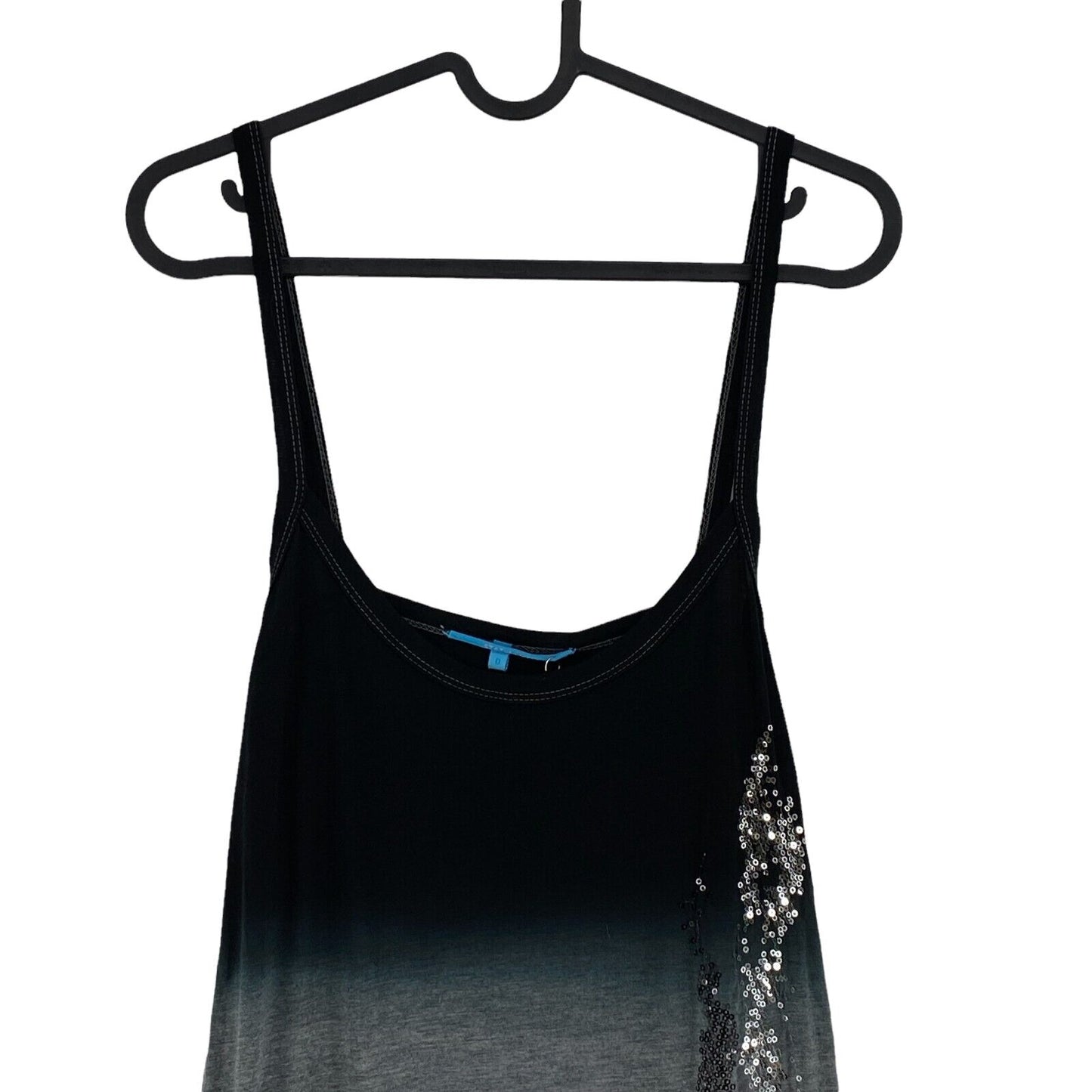 STATUS MODA Black Mélange Sleeveless Round Neck Jersey Tank Dress Size  0 / S