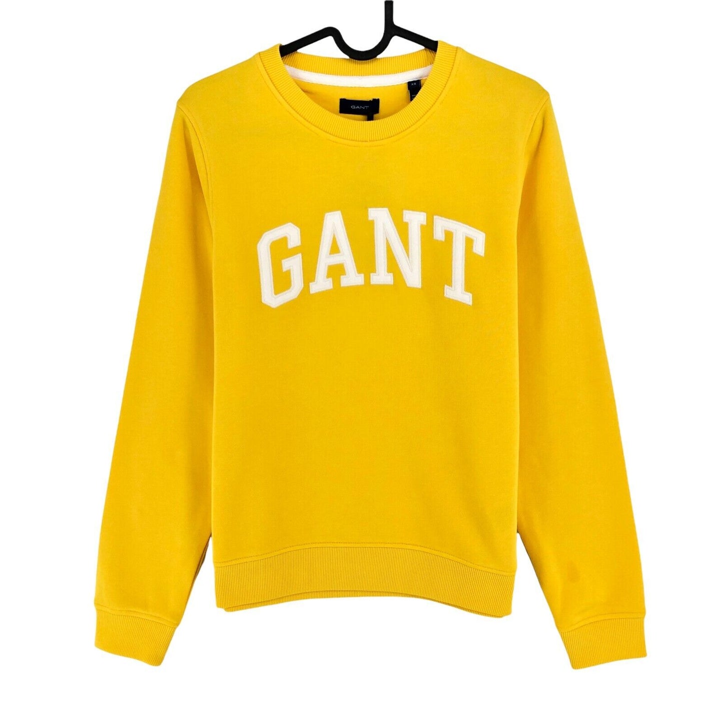 RRP €99 GANT Yellow Crew Neck Arch Logo Jumper Sweater Size XS