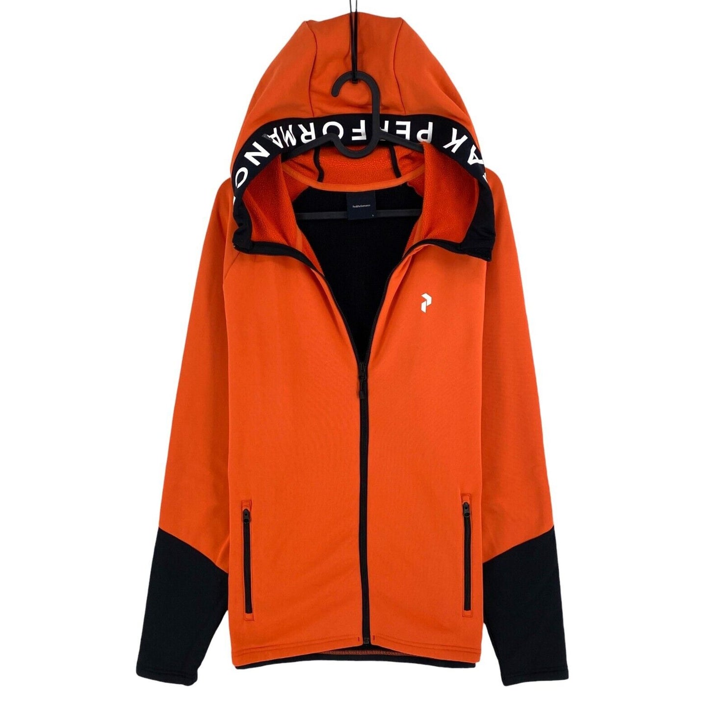 Peak Performance Men Orange Rider Zip Hood Jacket Size L