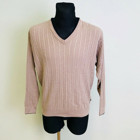 Cosby Vintage Retro 90s Pierre Cardin Beige Sweater Jumper Size L