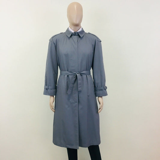 teamcity Vintage Grey Trench Coat Mens Size EUR 50 Short US UK 40 Short