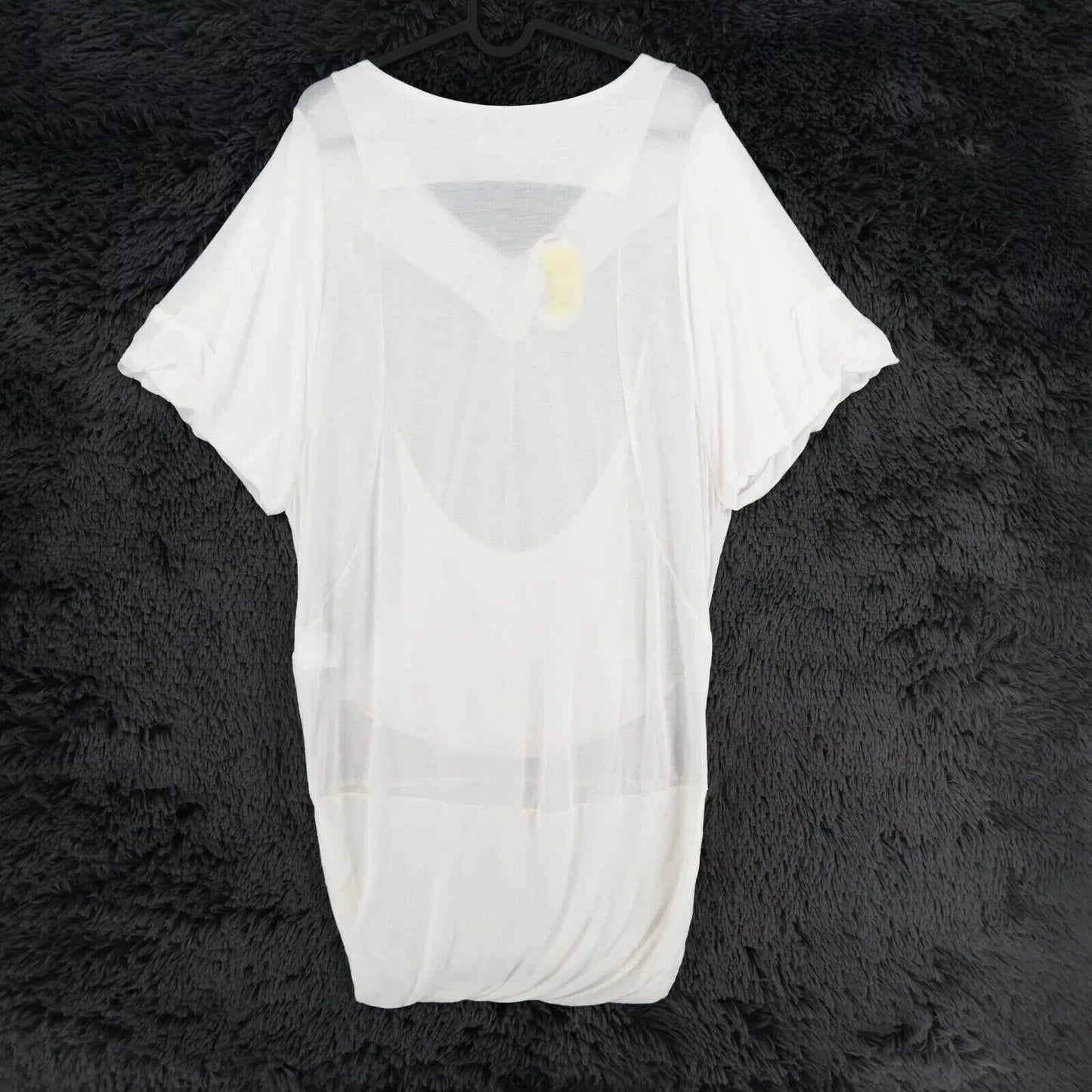 ERYN BRINIE White V Neck Tunic Dress Size L