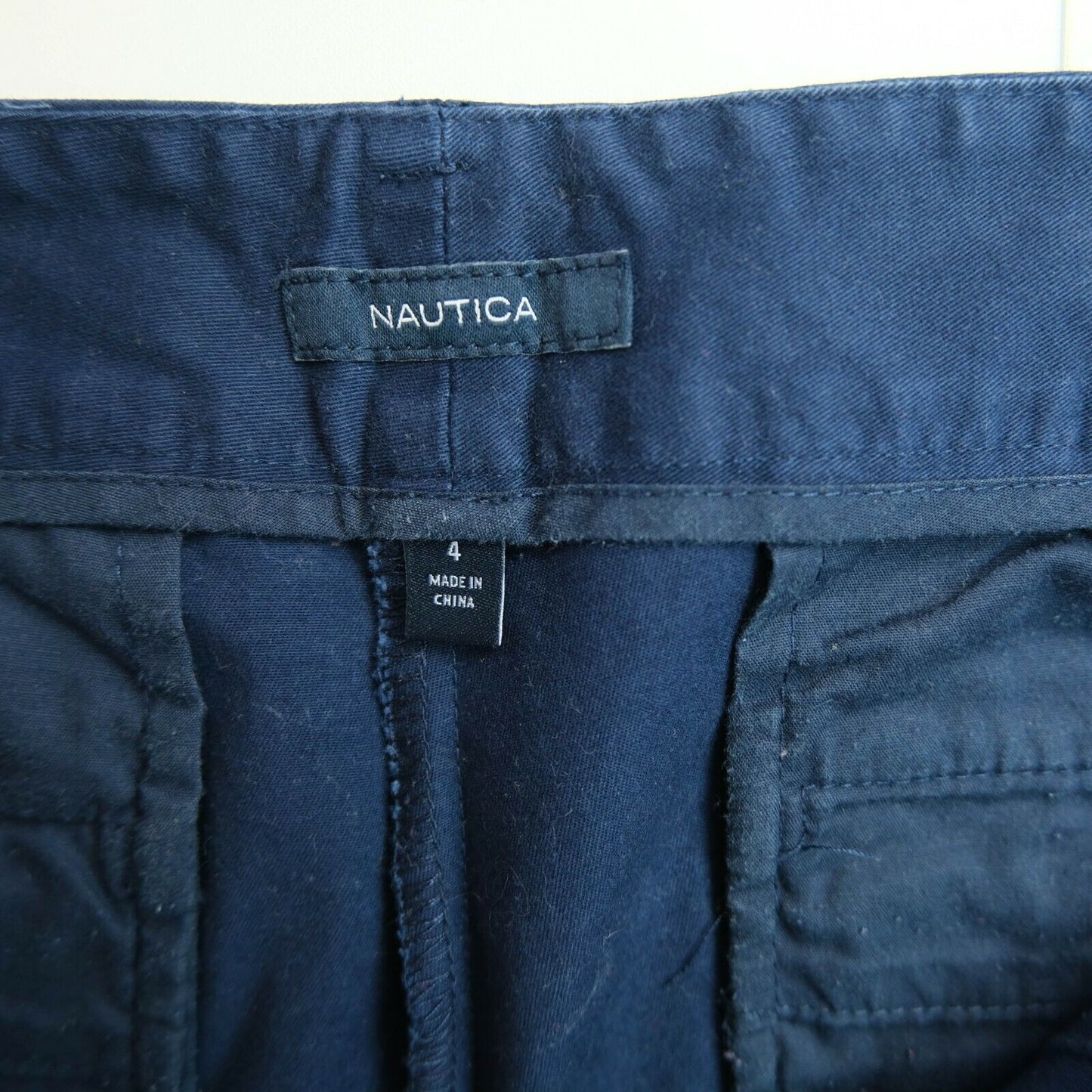 NAUTICA Navy Blue Chino Pants Trousers Size 4 / S