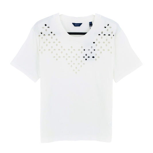 GANT White Desert Jewel Embroidery Crew Neck SS T Shirt Size S