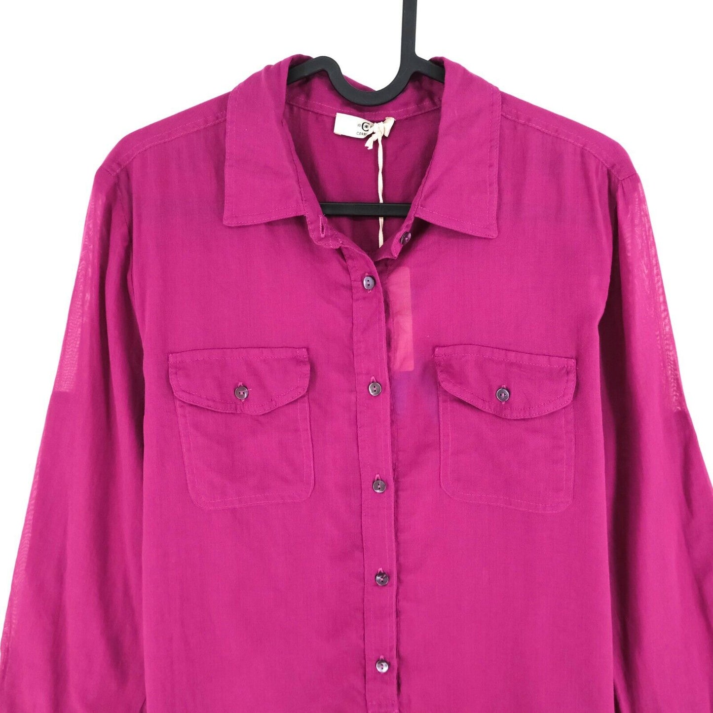 CERRUTI Dark Pink Two Pockets 100% Cotton Shirt Size S