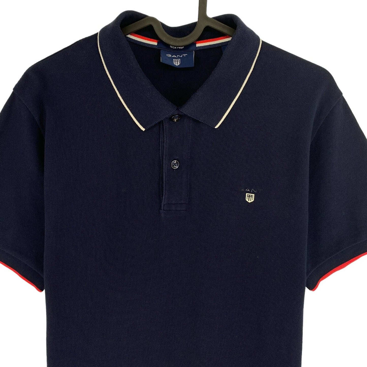 GANT Navy Blue Tech Prep Pique Rugger Polo Shirt Size M