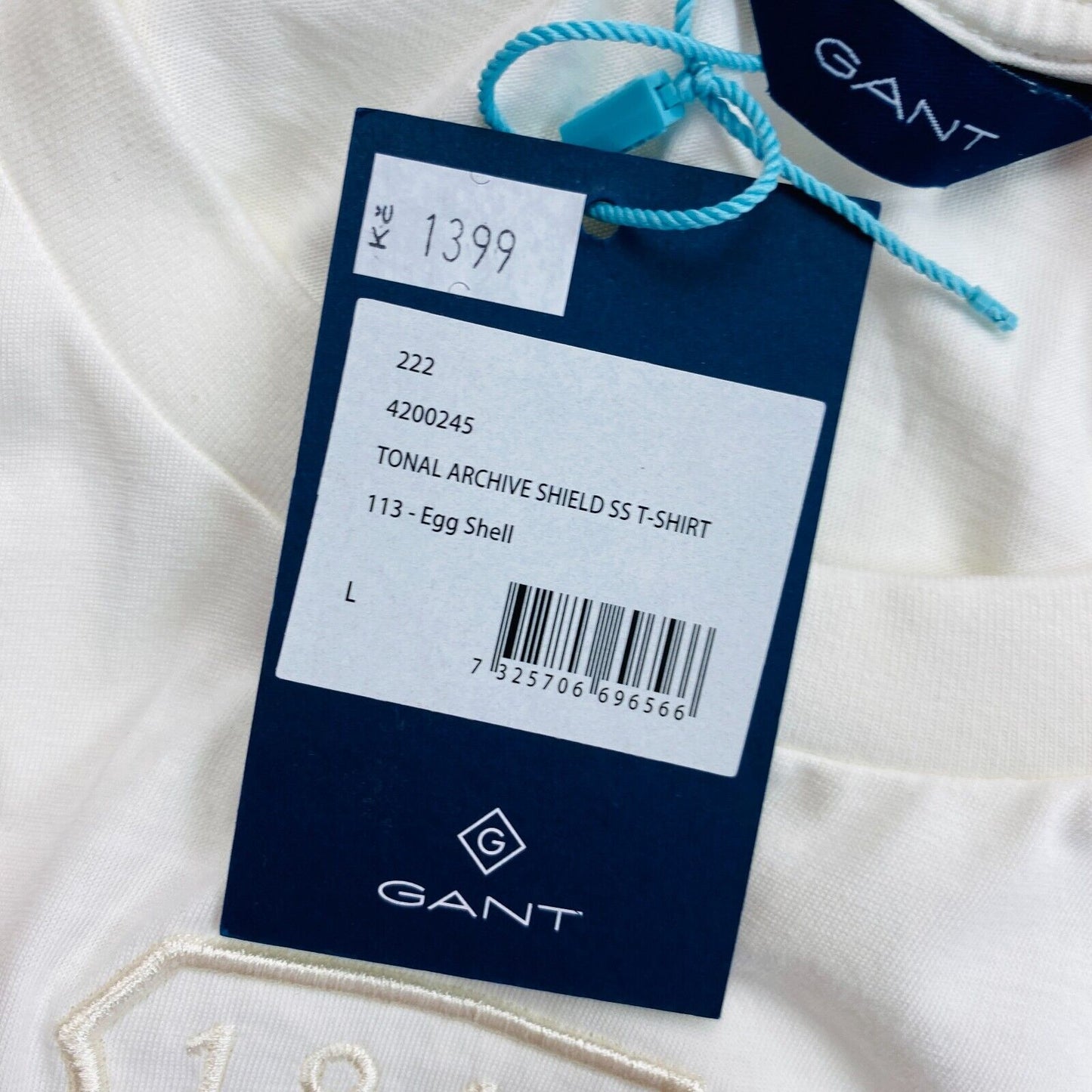 GANT T-Shirt Tonal Archive Shield, Größe L, Weiß