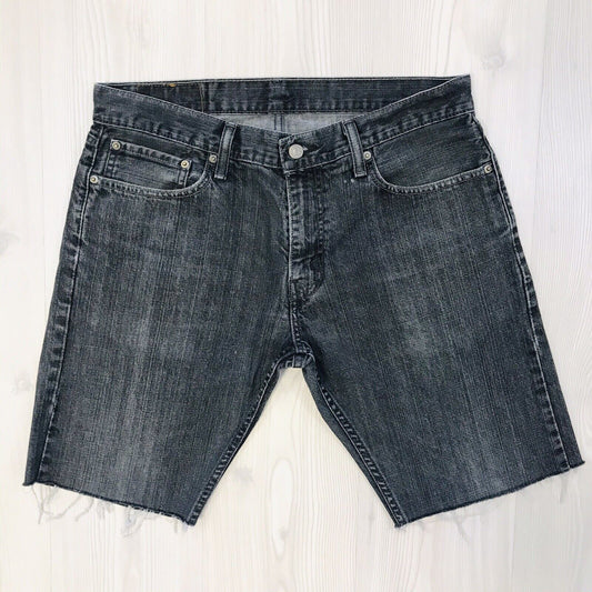 Levi's 514 Custom Made Grey Regular Straight Fit Cut-Off Shorts W34