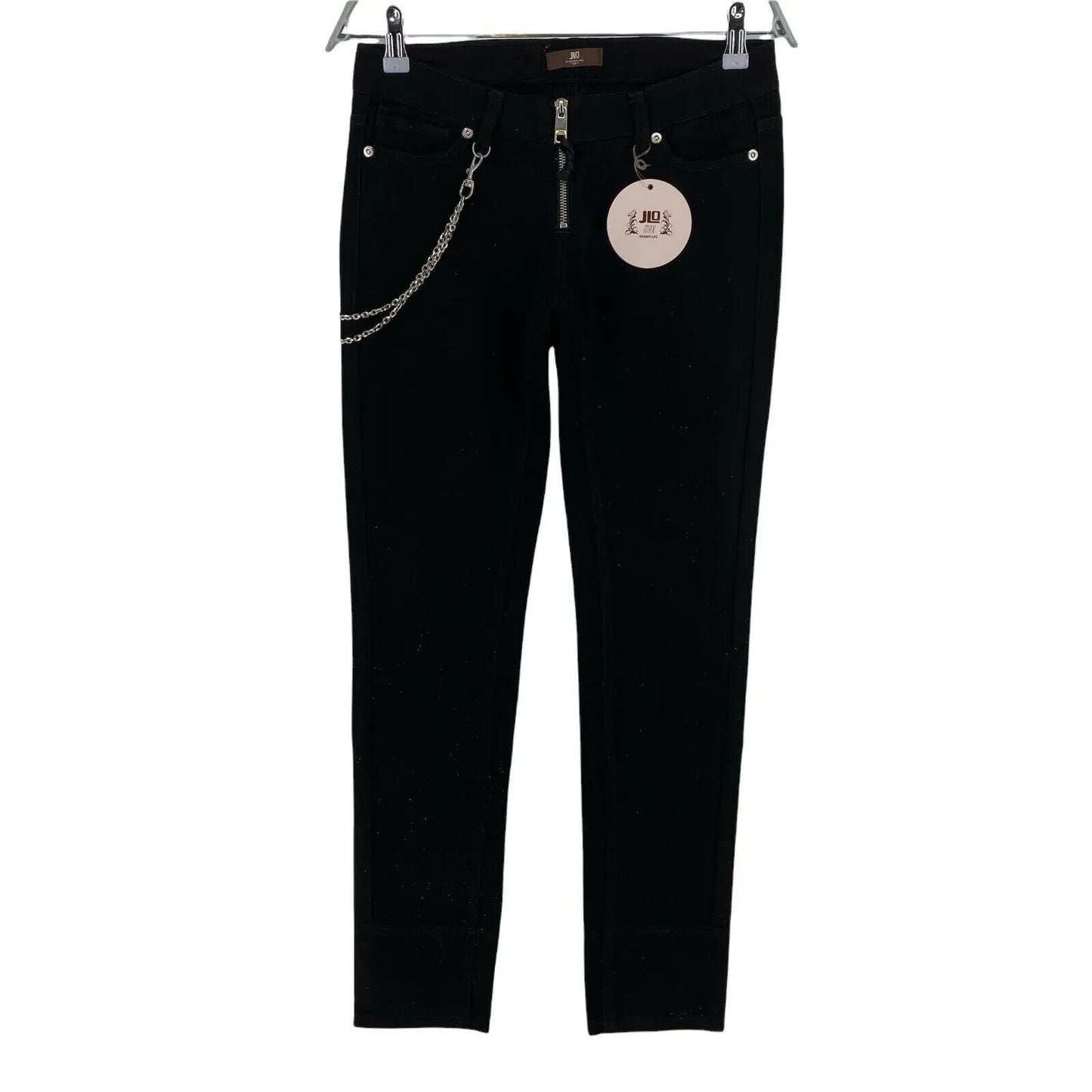 JLO By Jennifer Lopez Women Black Shine Skinny Leg Fit Jeans Size W27 UK8