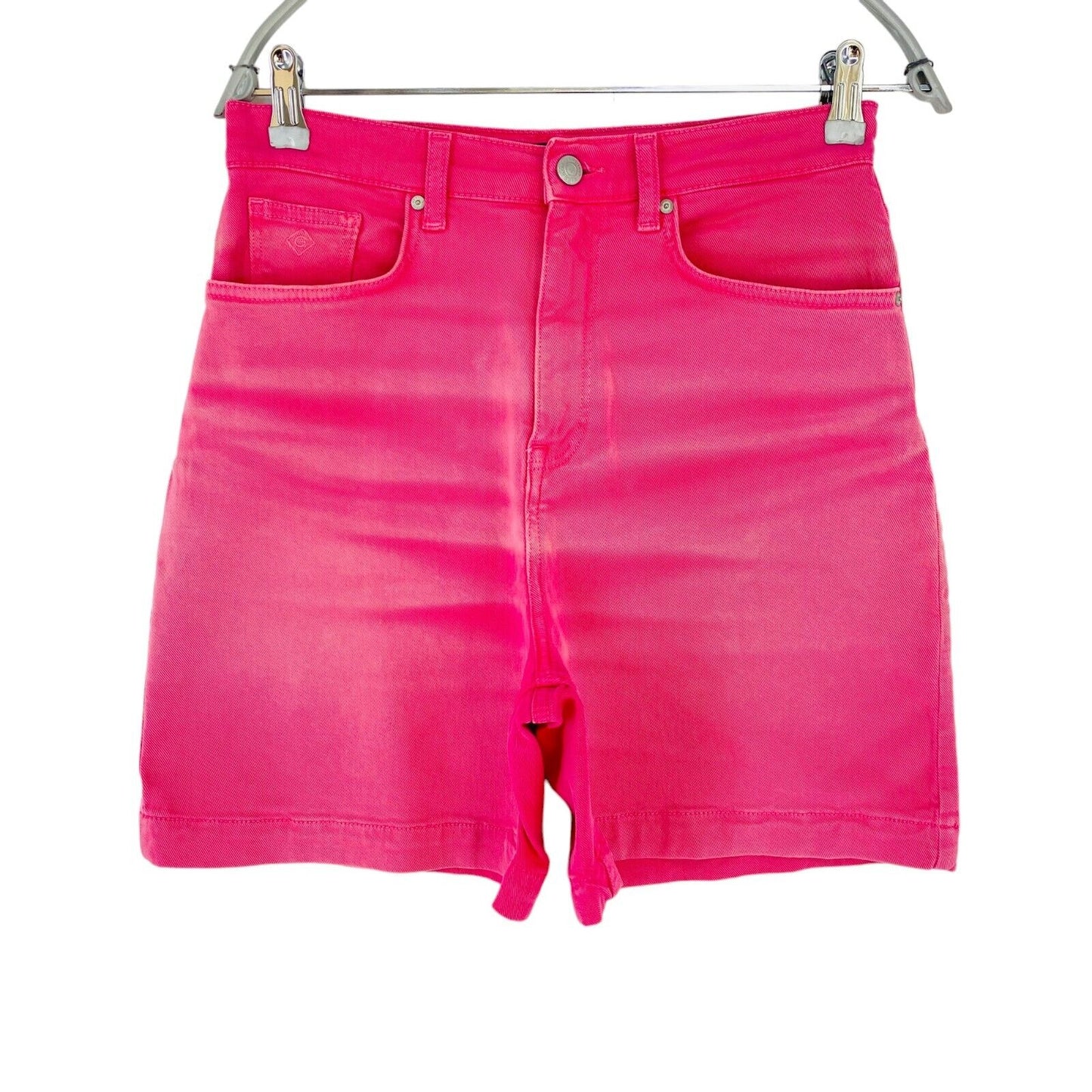 GANT Women Pink High Waist Relaxed Fit Denim Shorts Size W28