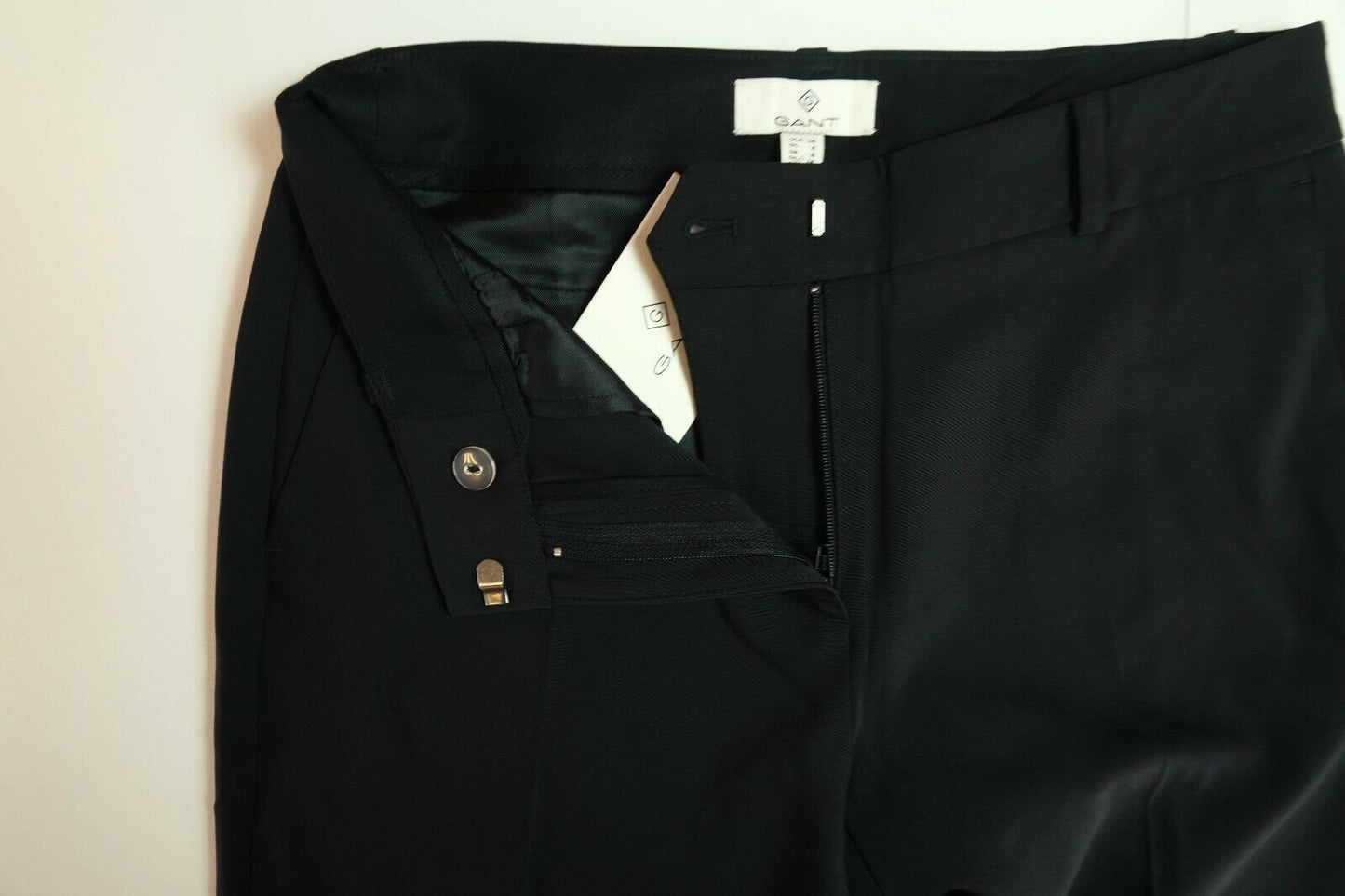 GANT Black Wool Blend Stretch Slim Fit Pants Trousers Size EUR 34 UK 8 US 4