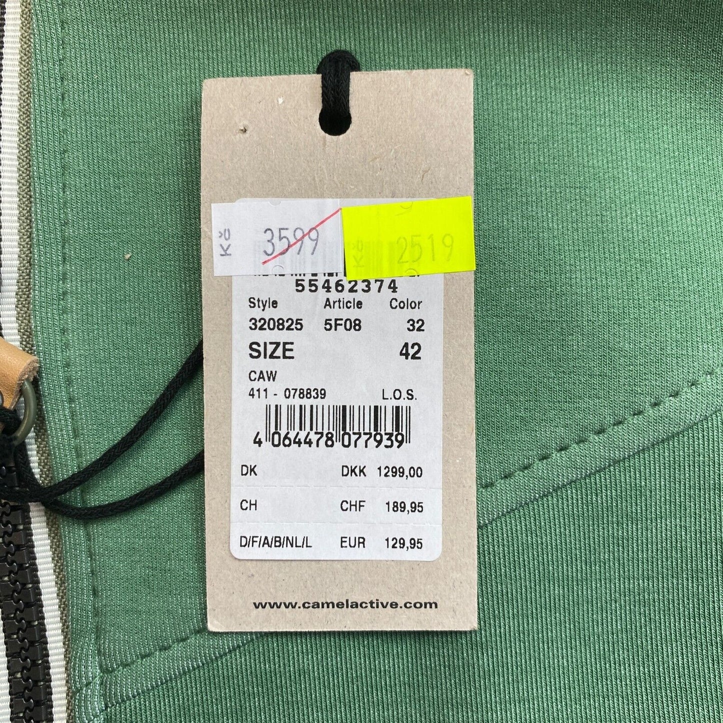 CAMEL ACTIVE Vert Full Zip Sweat à capuche Pull Taille EU 42 UK 14 US 12