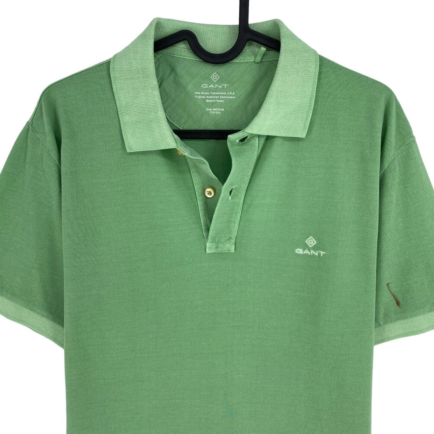 GANT Men Green Sun Faded Pique Short Sleeves Polo Shirt Size M