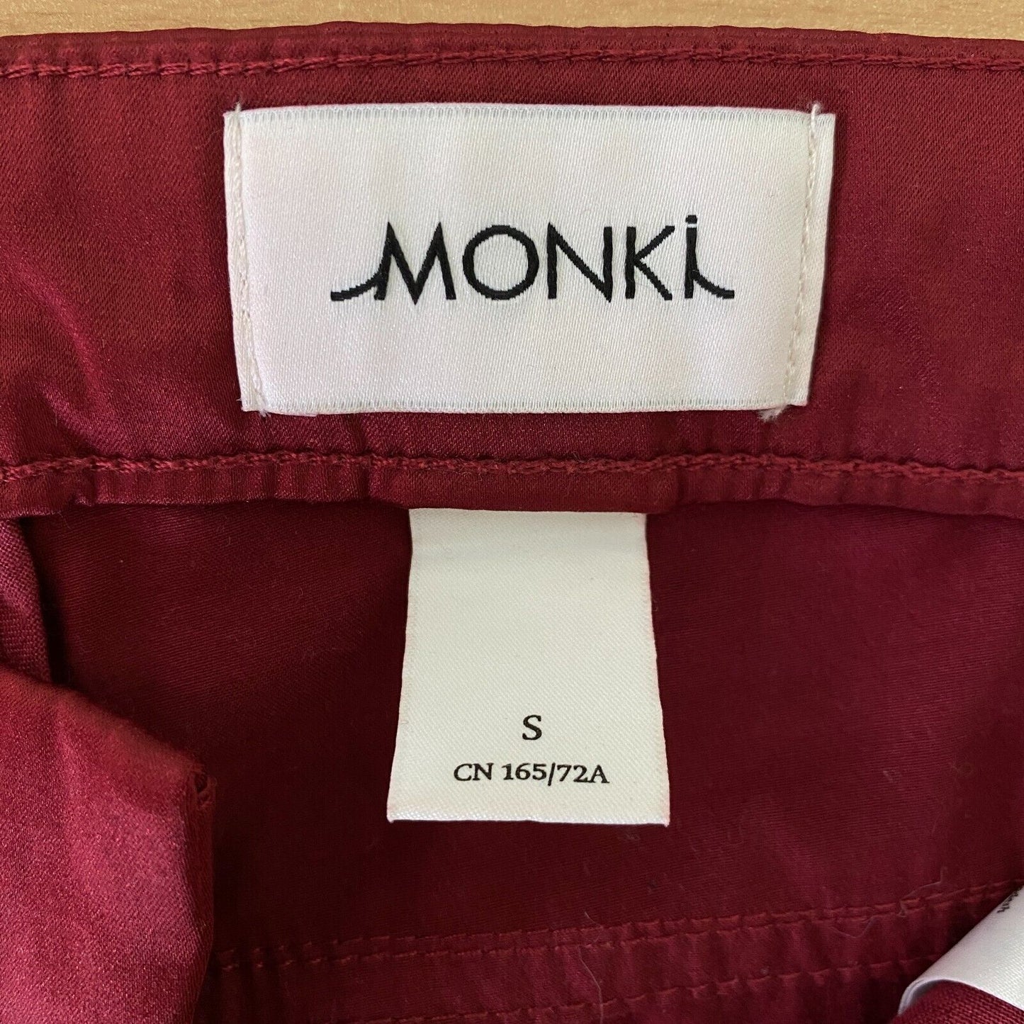 MONKI Women Red Skinny Fit Jeggings Trousers Size S