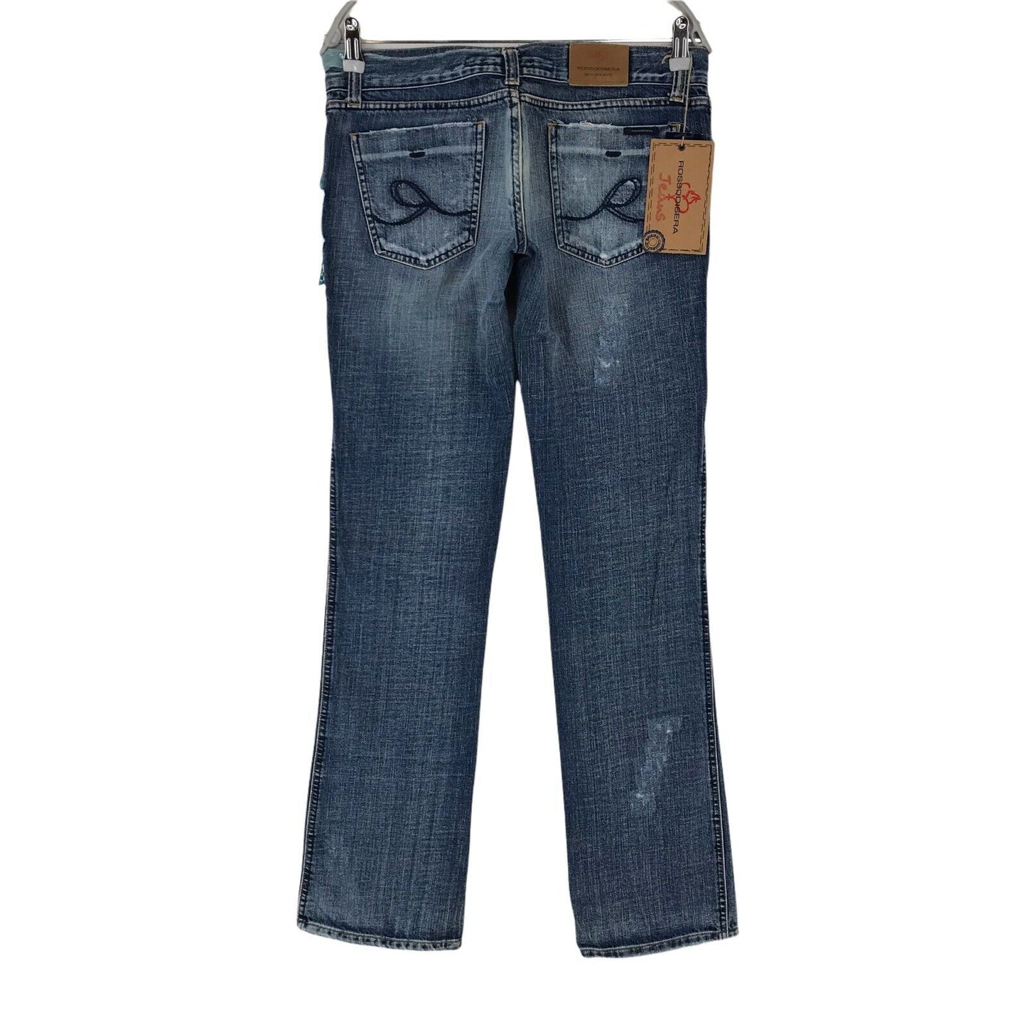 ROSSODISERA Jean slim bleu femme coupe droite taille 42 W31 fabriqué en italie