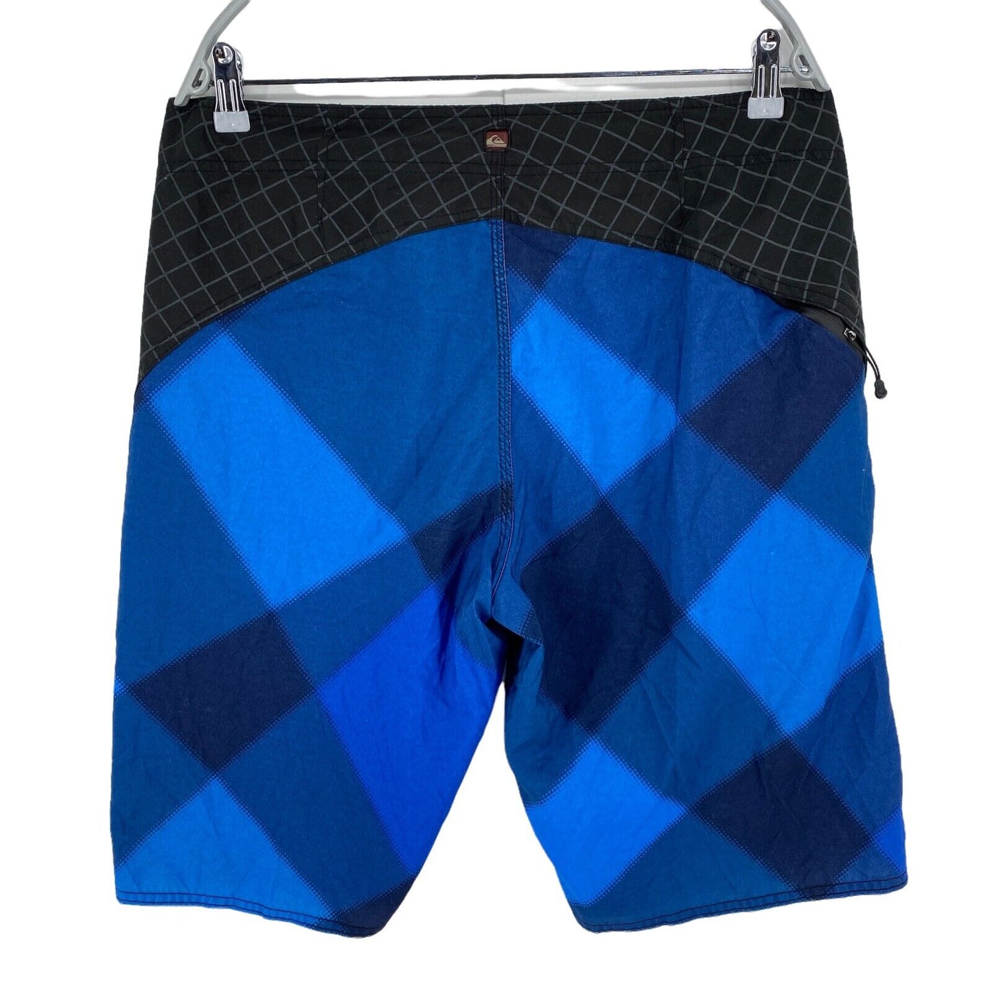 QUIKSILVER Geometric Navy Blue Black Swimwear Swimming Trunks Shorts Size L