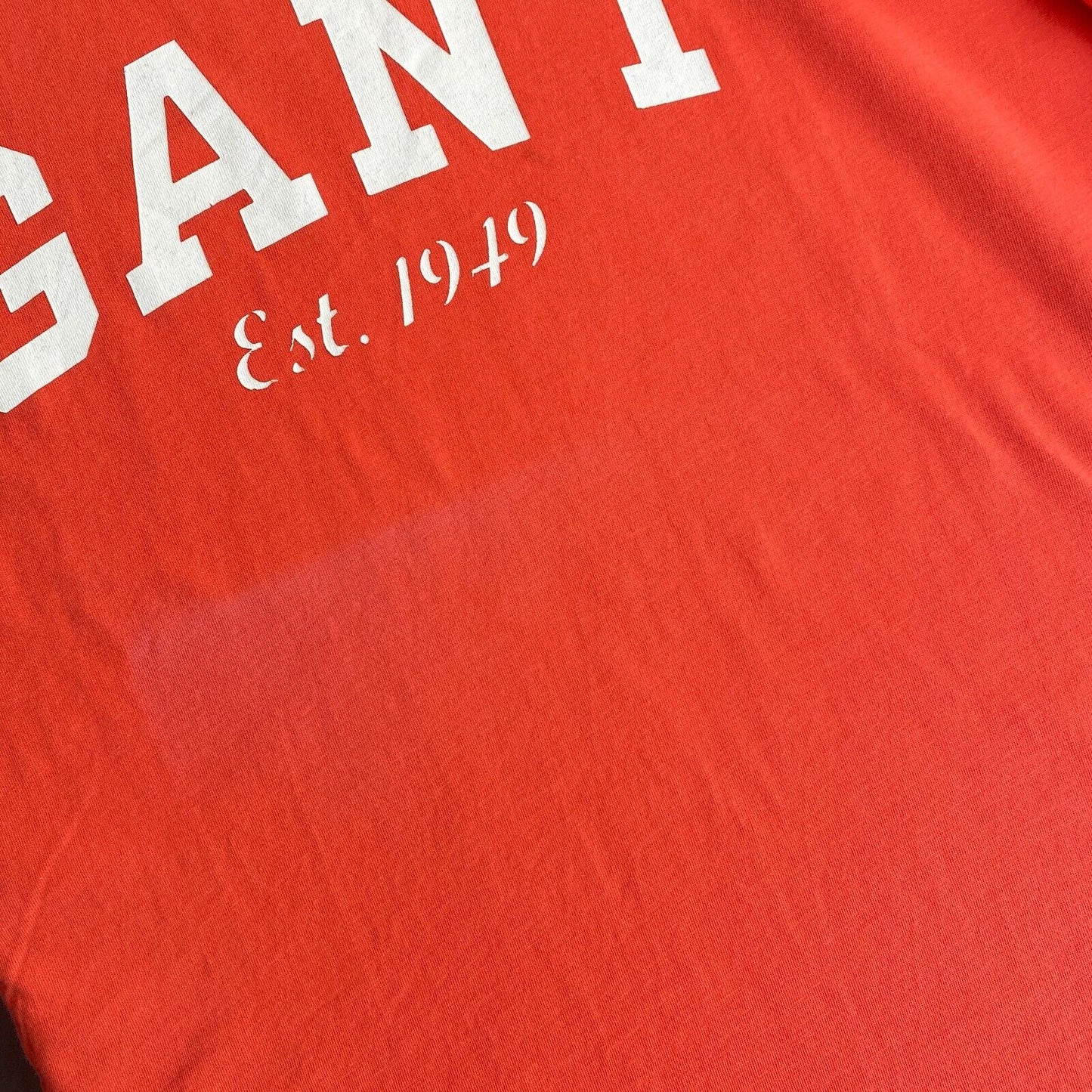 GANT Orange Logo Crew Neck T-shirt Taille XL