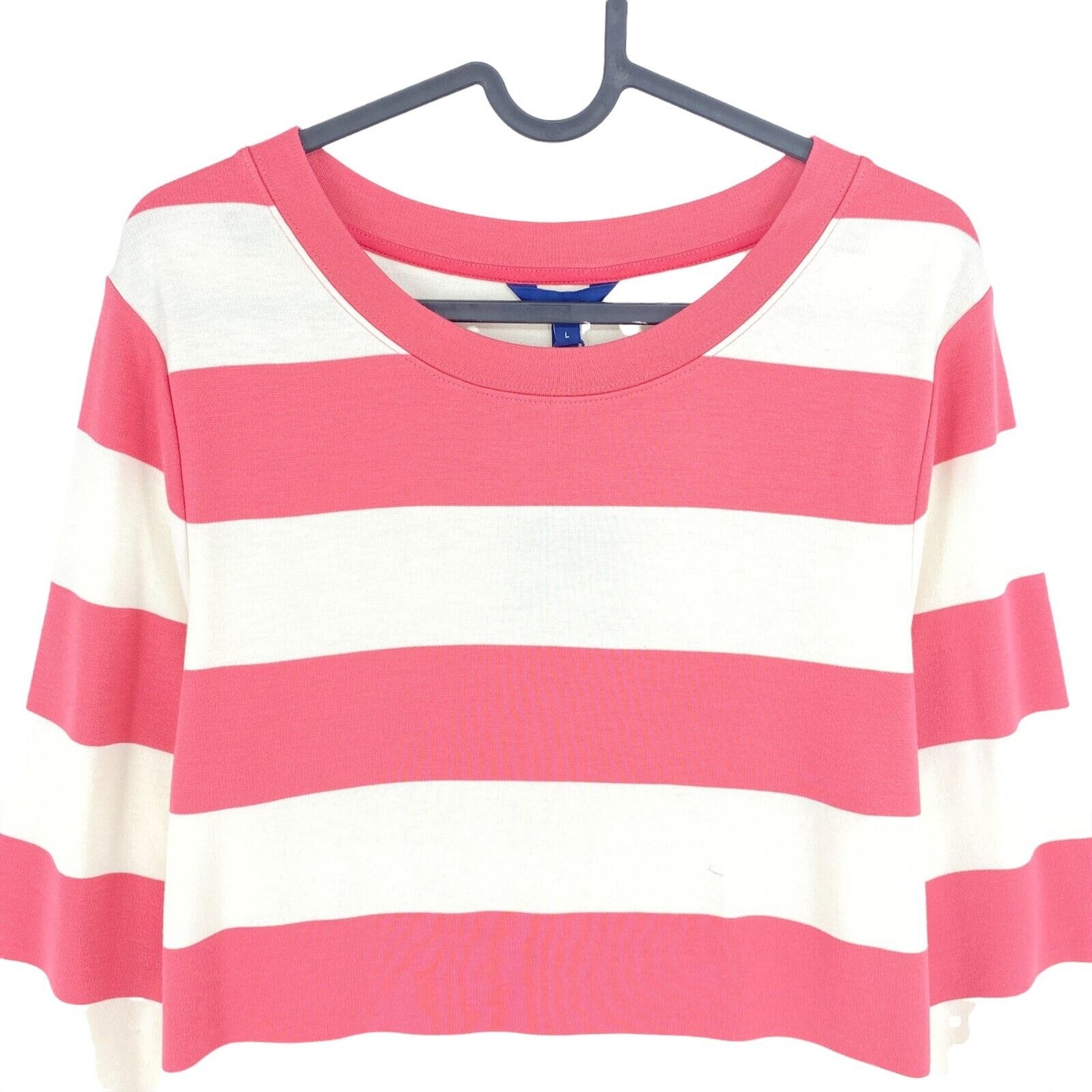 GANT Pink Bar Striped Jersey Long Sleeves A Line Dress Size L