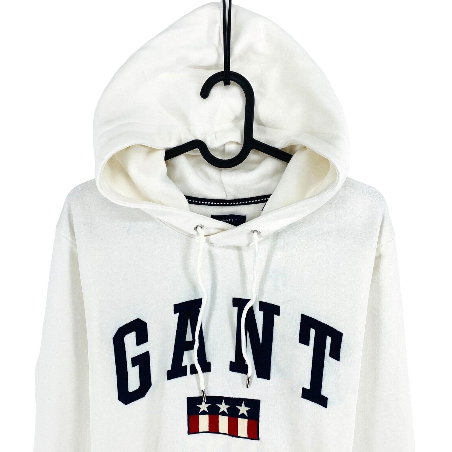 GANT White Retro Logo Hoodie Sweater Jumper Size S