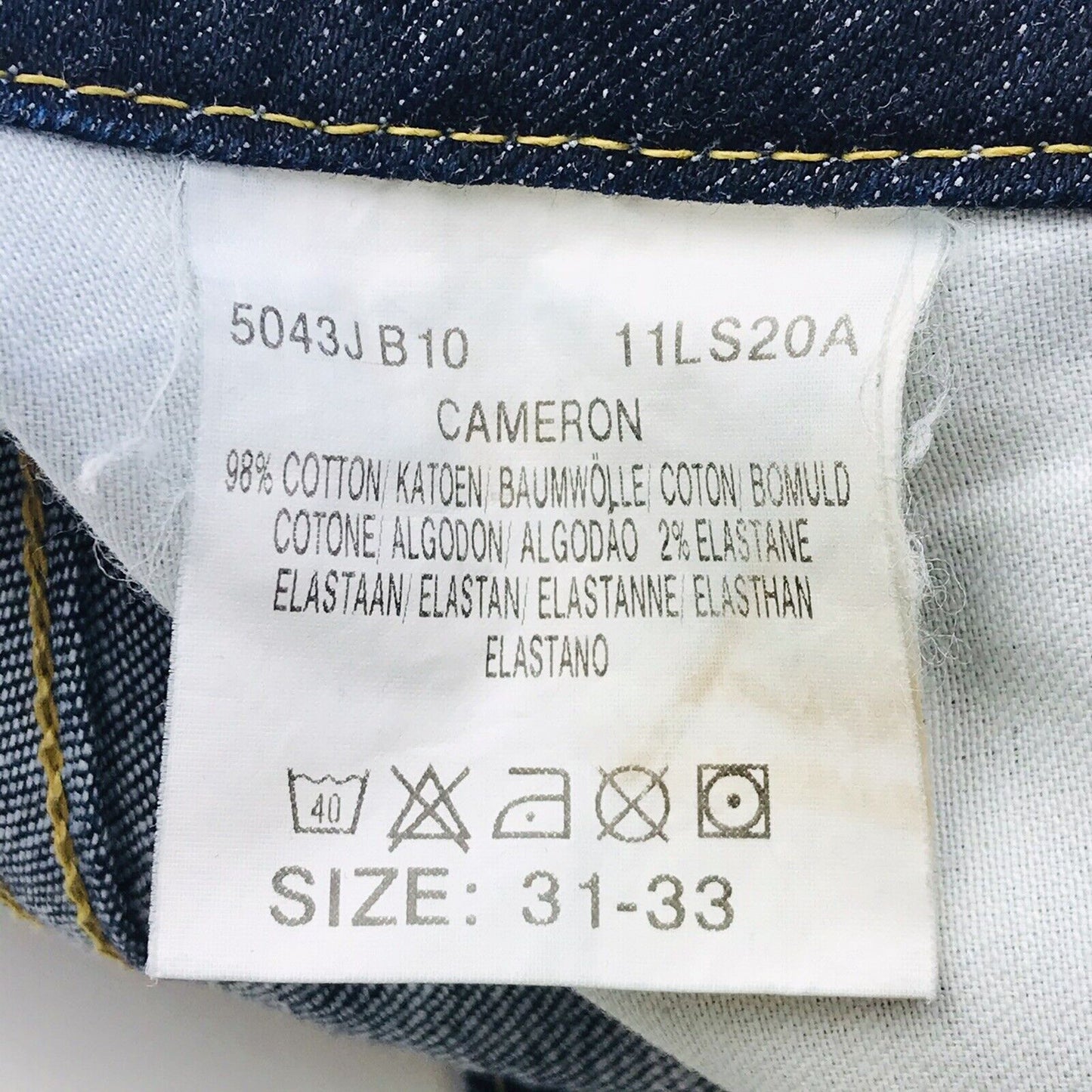 Lee CAMERON femmes bleu foncé Stretch coupe droite régulière jean W31 L30