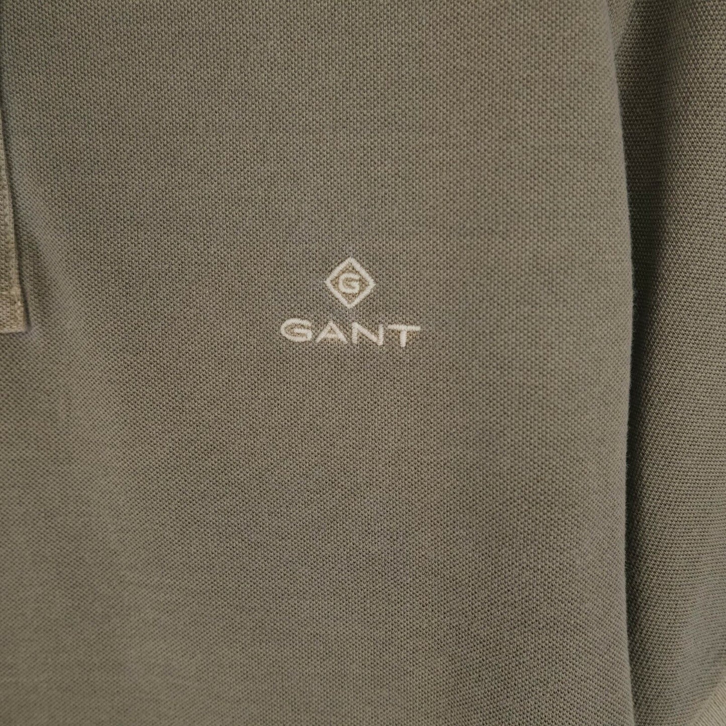 GANT T-Shirt mit Polokragen, sonnenverblasst, Grün, Größe M