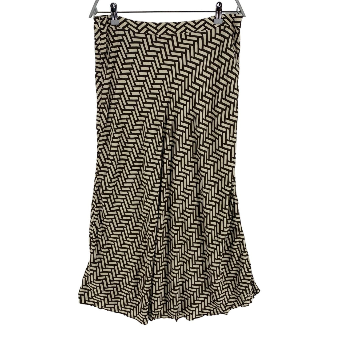 RRP €164 GANT Brown Geometric A Line Skirt Size EU 40 UK 12 US 10