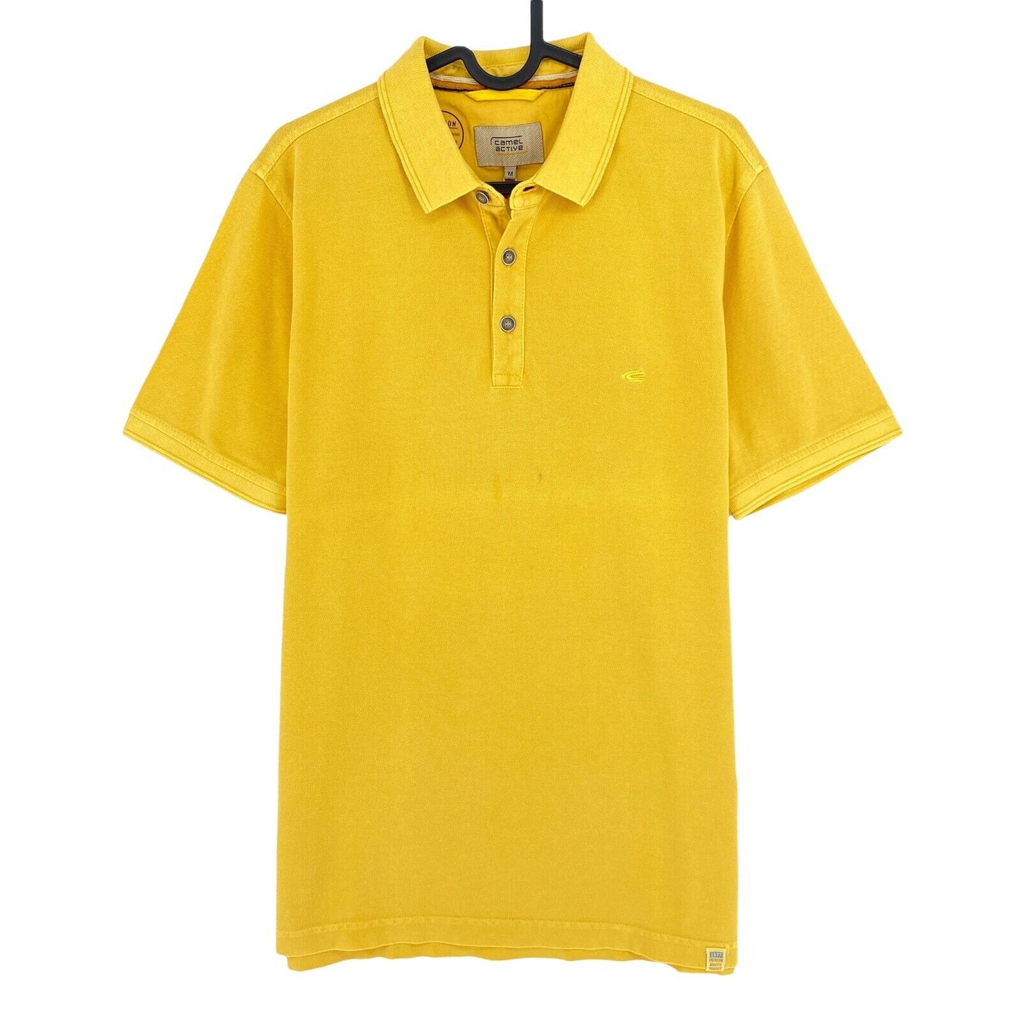 Camel Active Yellow Logo Pique Polo Shirt Size M