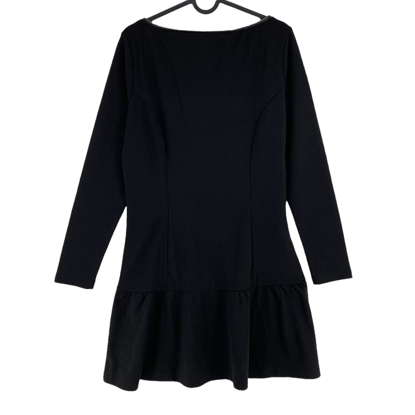 MISSING JOHNNY Black Long Sleeve Round Neck A-Line Dress Size M