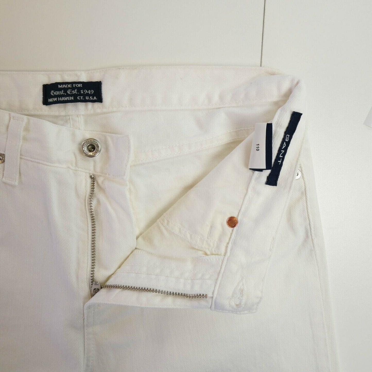 GANT Jean taille haute blanc décontracté en sergé coupe bootcut taille W27 L30