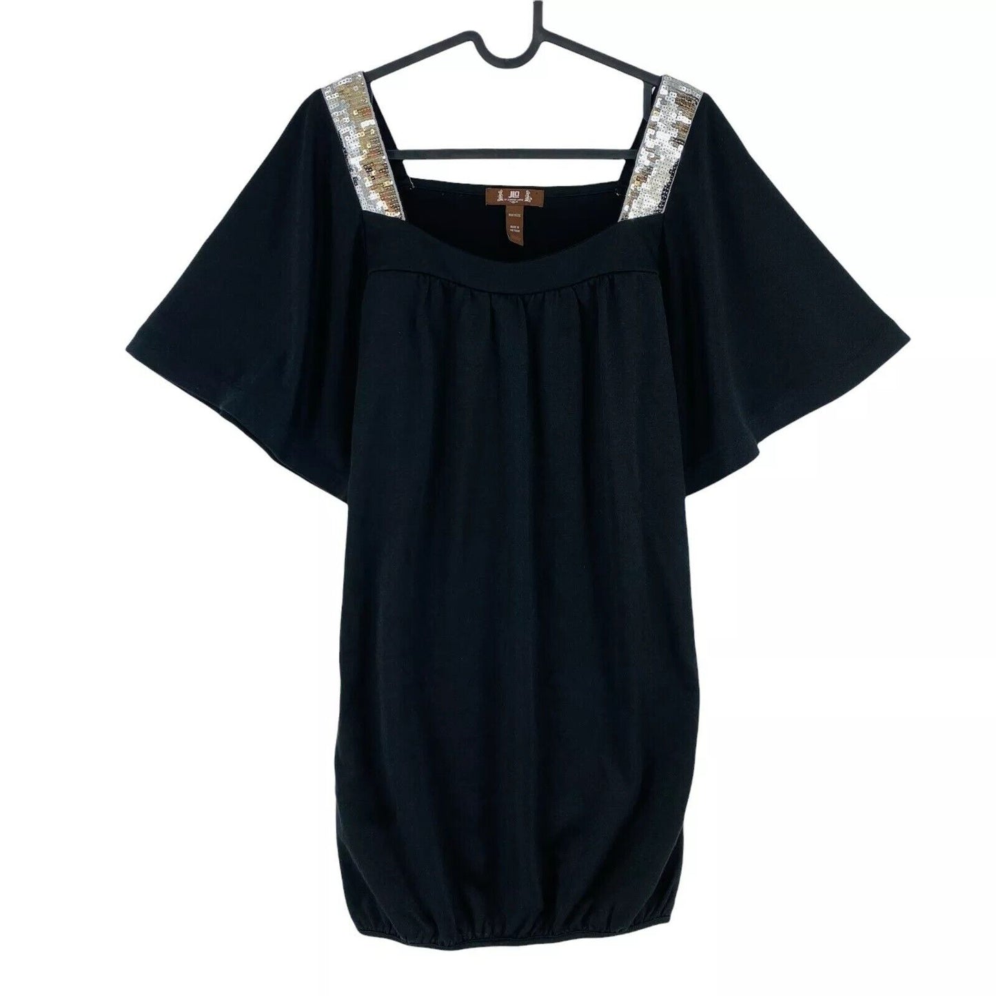 JLO By Jennifer Lopez Black Square Neck Tunic Dress Size M