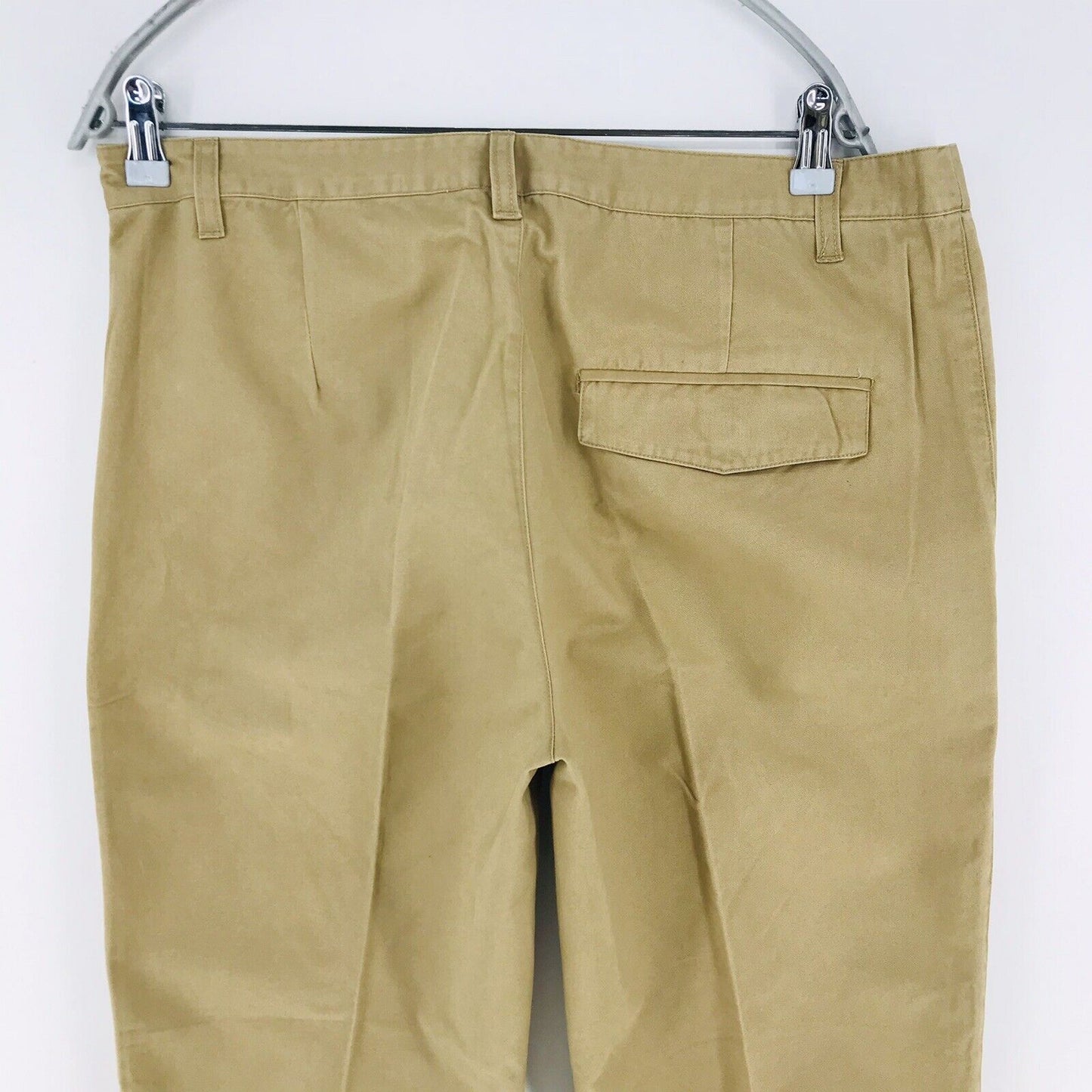 MTWTFSS WEEKDAY RILEY PANTS Beige Relaxed Tapered Fit Chino Trousers Size L