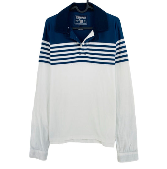 WOOLRICH White Long Sleeves Rugby Polo Sweater Jumper L