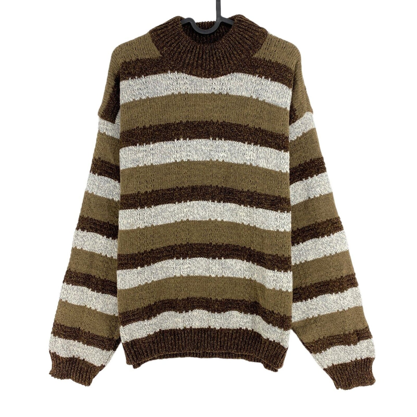 Cosby Vintage Retro 90s Brown Striped Sweater Pullover Size XL