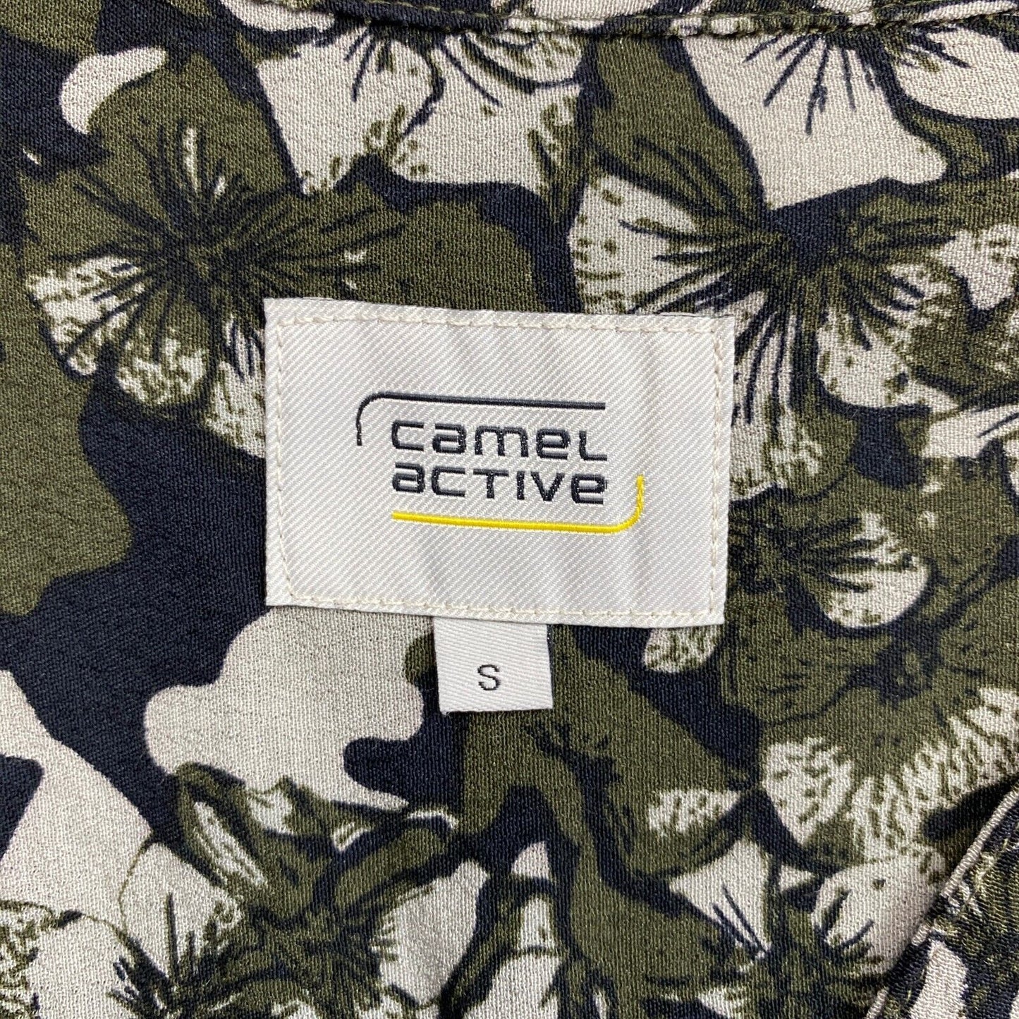 Camel Active Bluse mit langen Ärmeln, dunkelgrün, mit Blumenmuster, Größe S