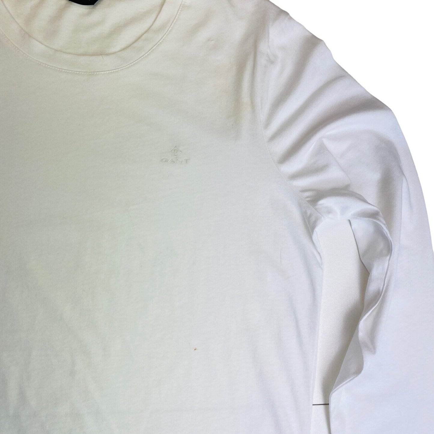 GANT White Original Crew Neck  Long Sleeve T Shirt Size M