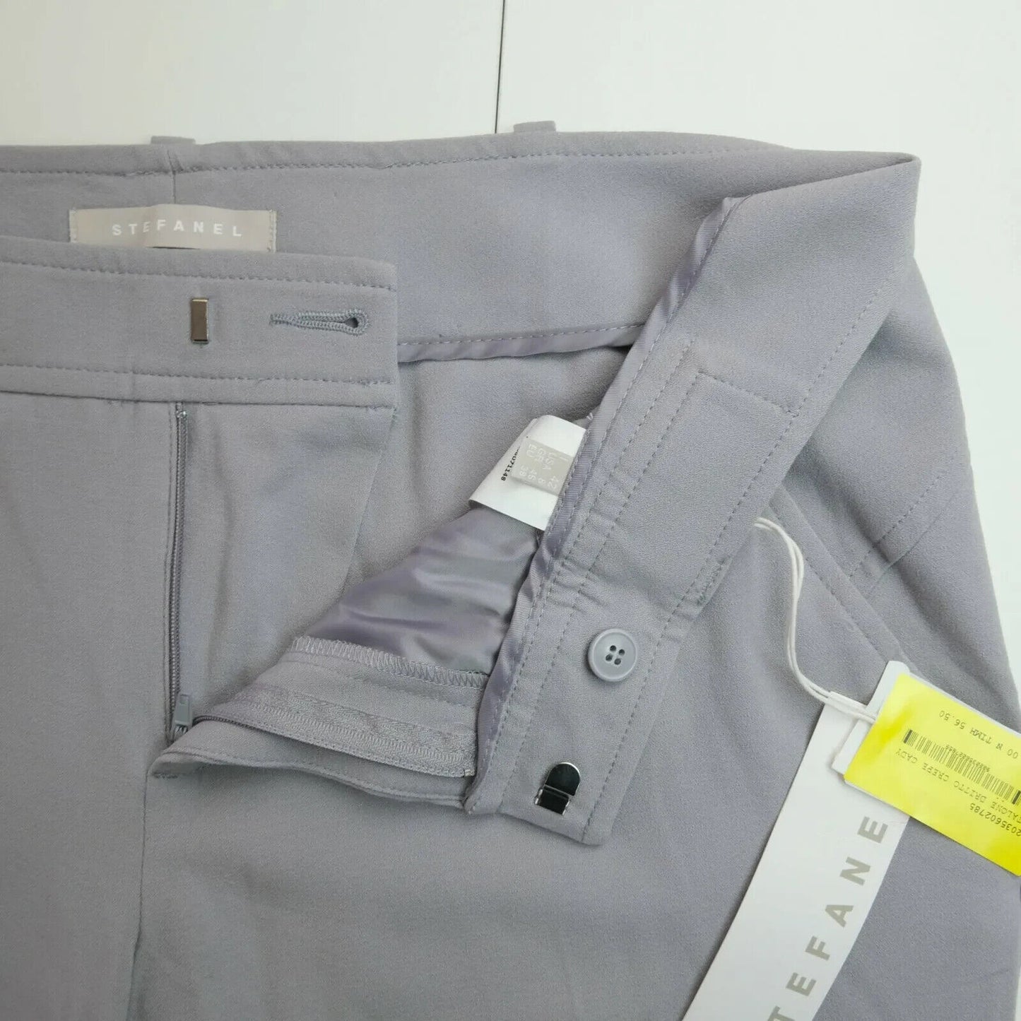 STEFANEL Women Grey Regular Straight Fit Trousers Size EU 38 US 8 W32