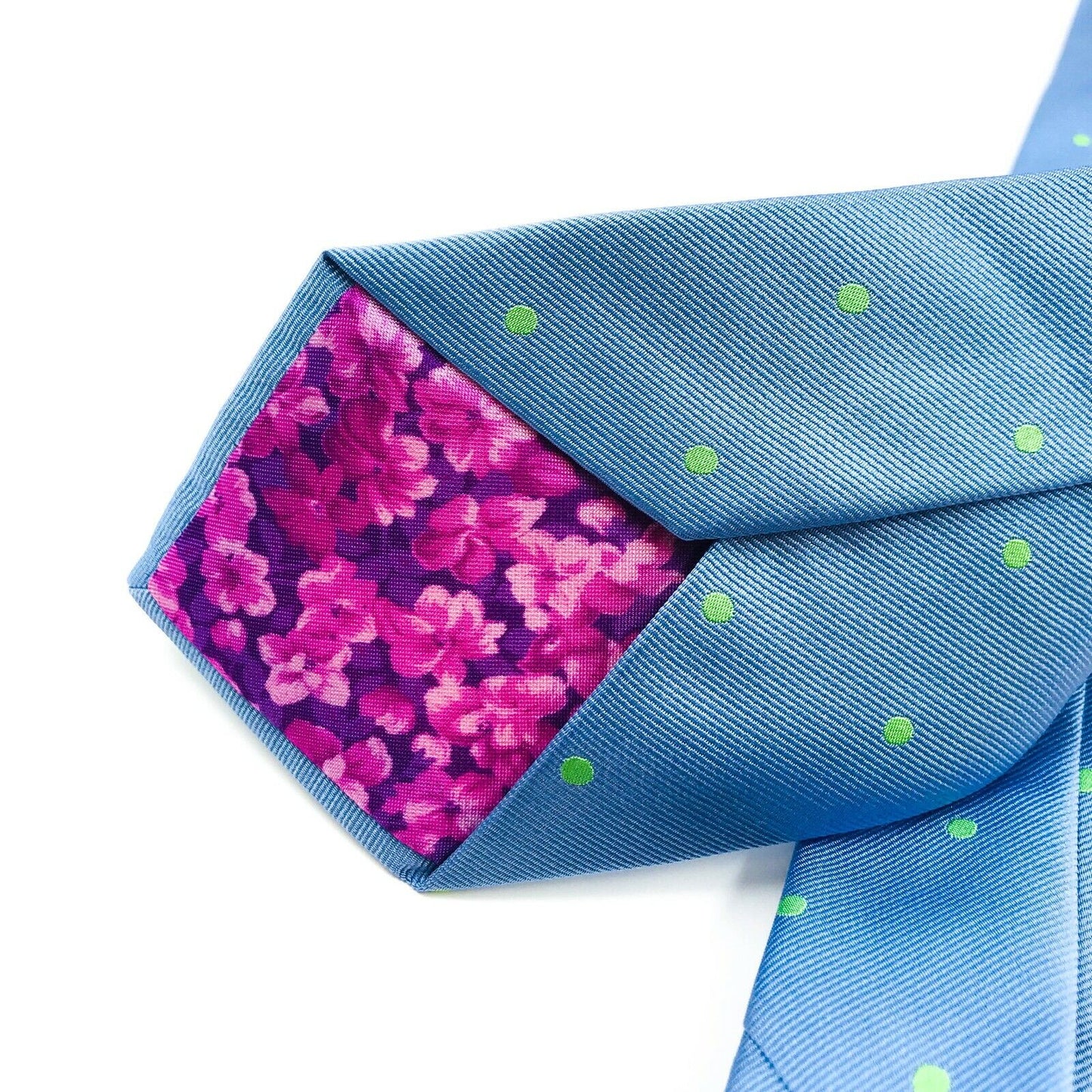 GANT Blue Green Polka Dot 100% Silk Tie Made In Italy