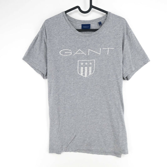 GANT Gris Big Logo Shield Crew Neck T-shirt Taille M